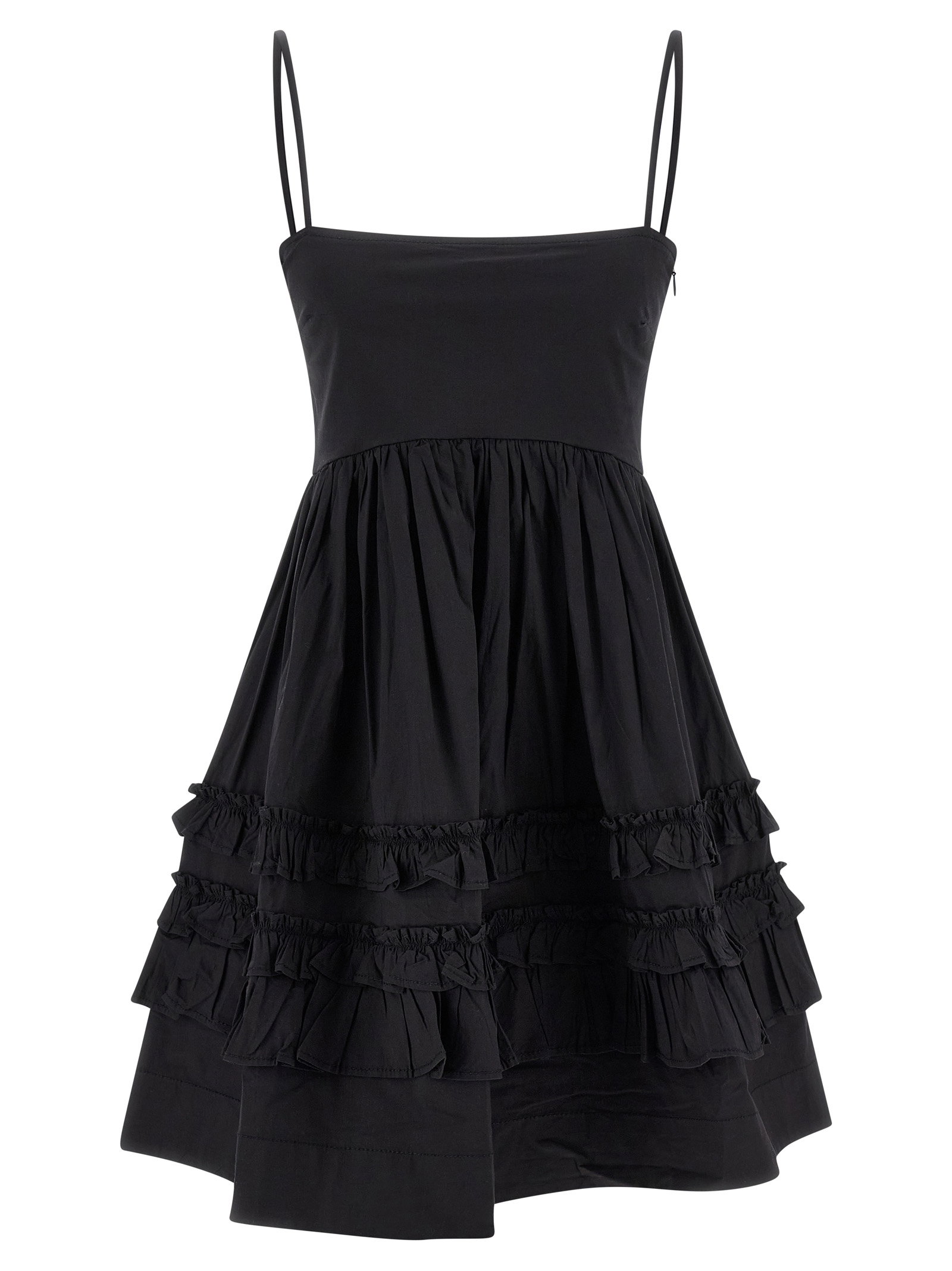 Ganni Black Mini Frill Dress
