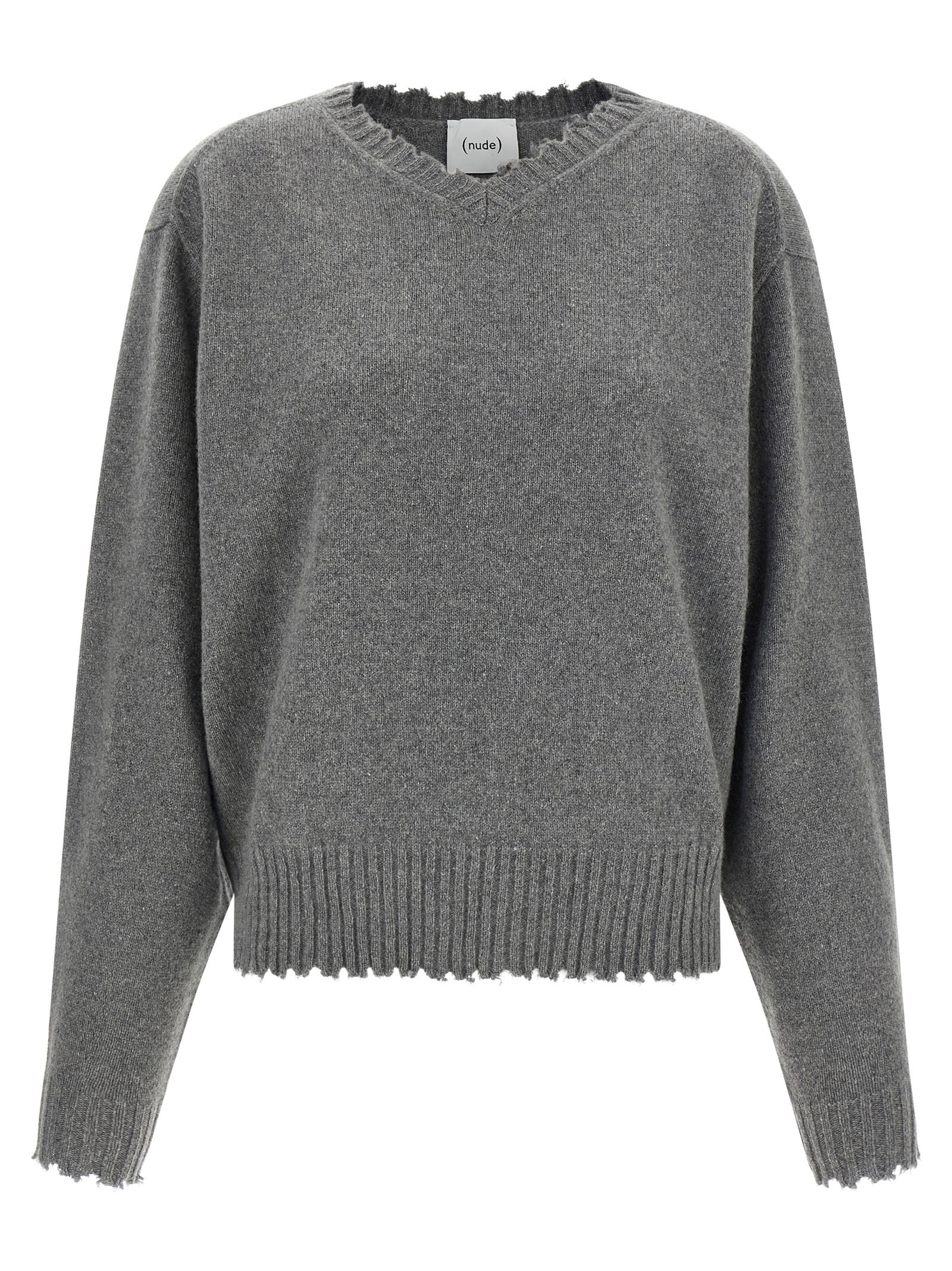 Nude Fringed Hem Sweater
