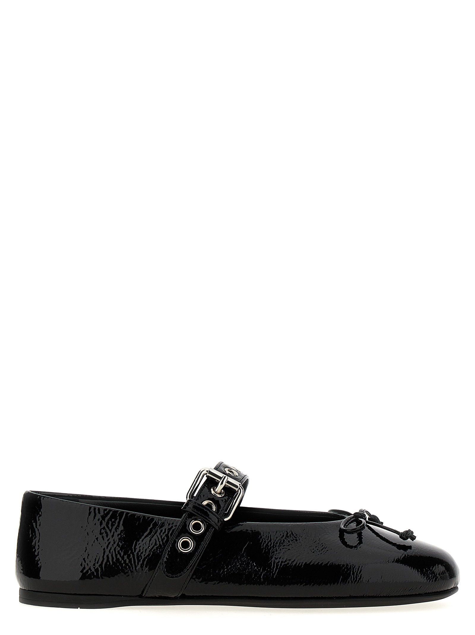 Miu Miu Buckle And Bow Ballet Flats