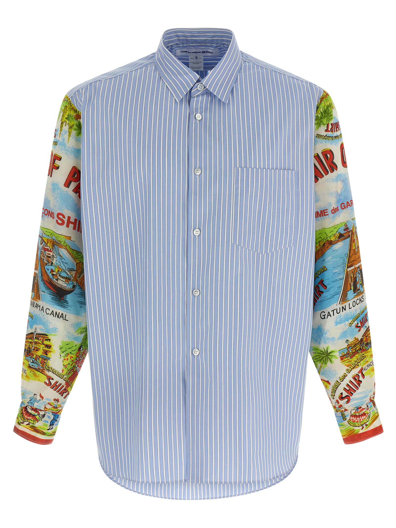 Comme Des Garcons Shirt Patterned Sleeve Shirt