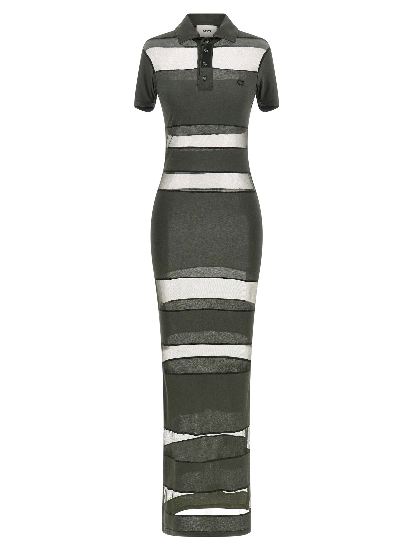 Coperni Striped Sheer Polo Dress