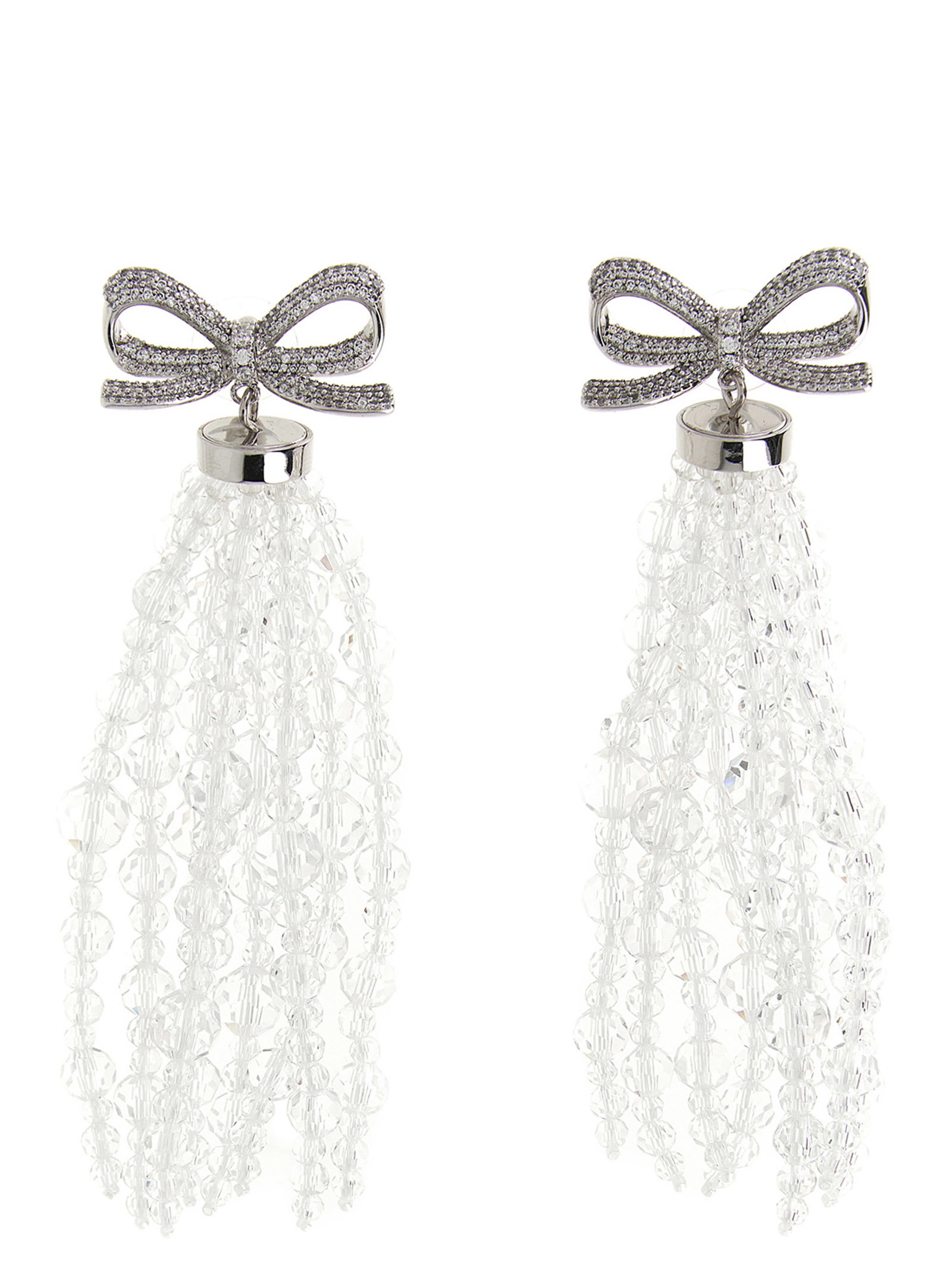 Self-Portrait Bow Beaded Waterfall Earrings
