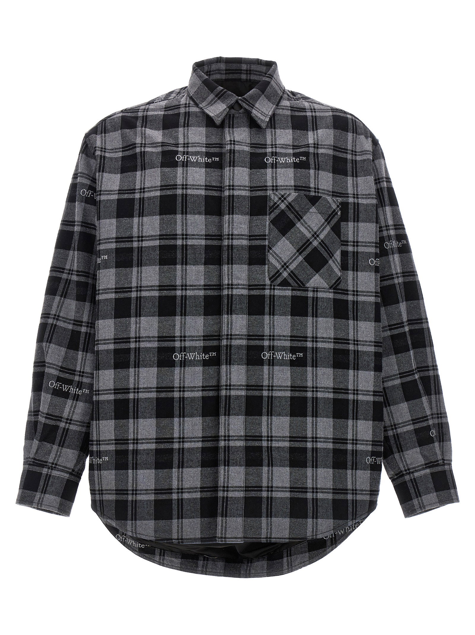 Off White Check Flannel Padded Jacket