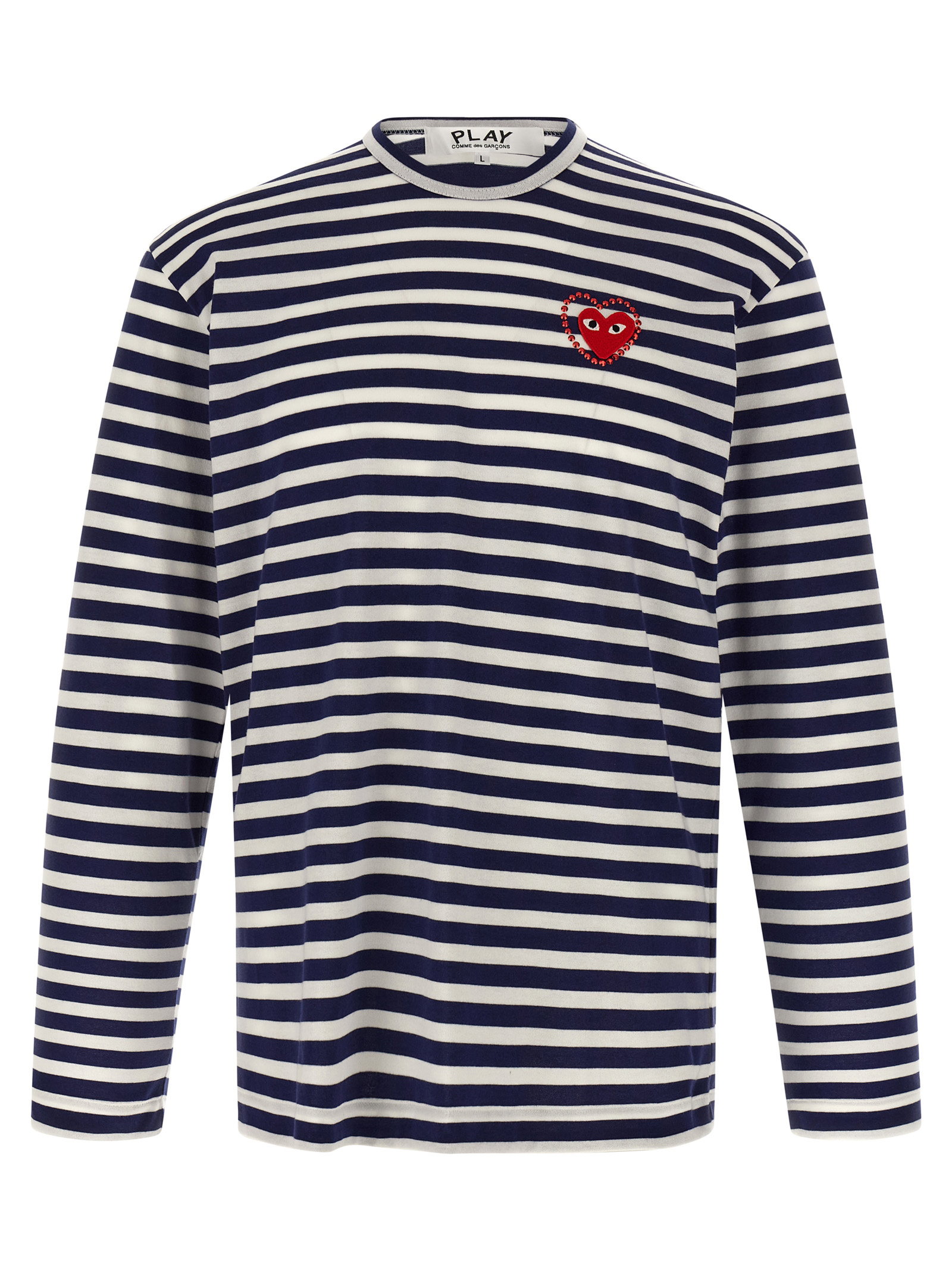 Comme Des Garçons Play Logo Patch Stripes T-shirt