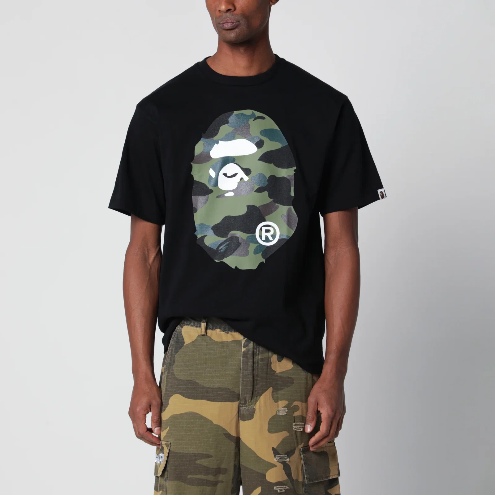 BAPE Black T-shirt with camouflage print