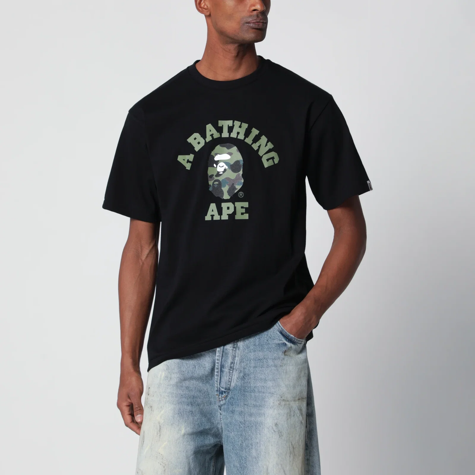 BAPE Black T-shirt with logo print