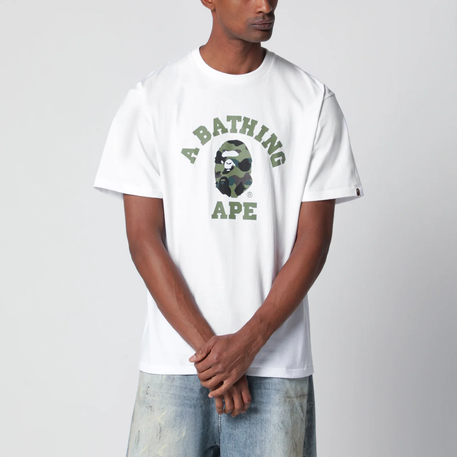 BAPE White T-shirt with logo print