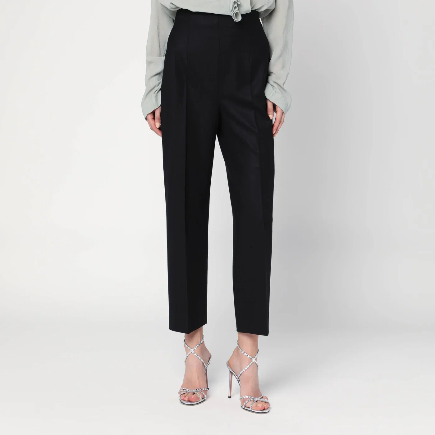 Alberta Ferretti Black wool-blend trousers