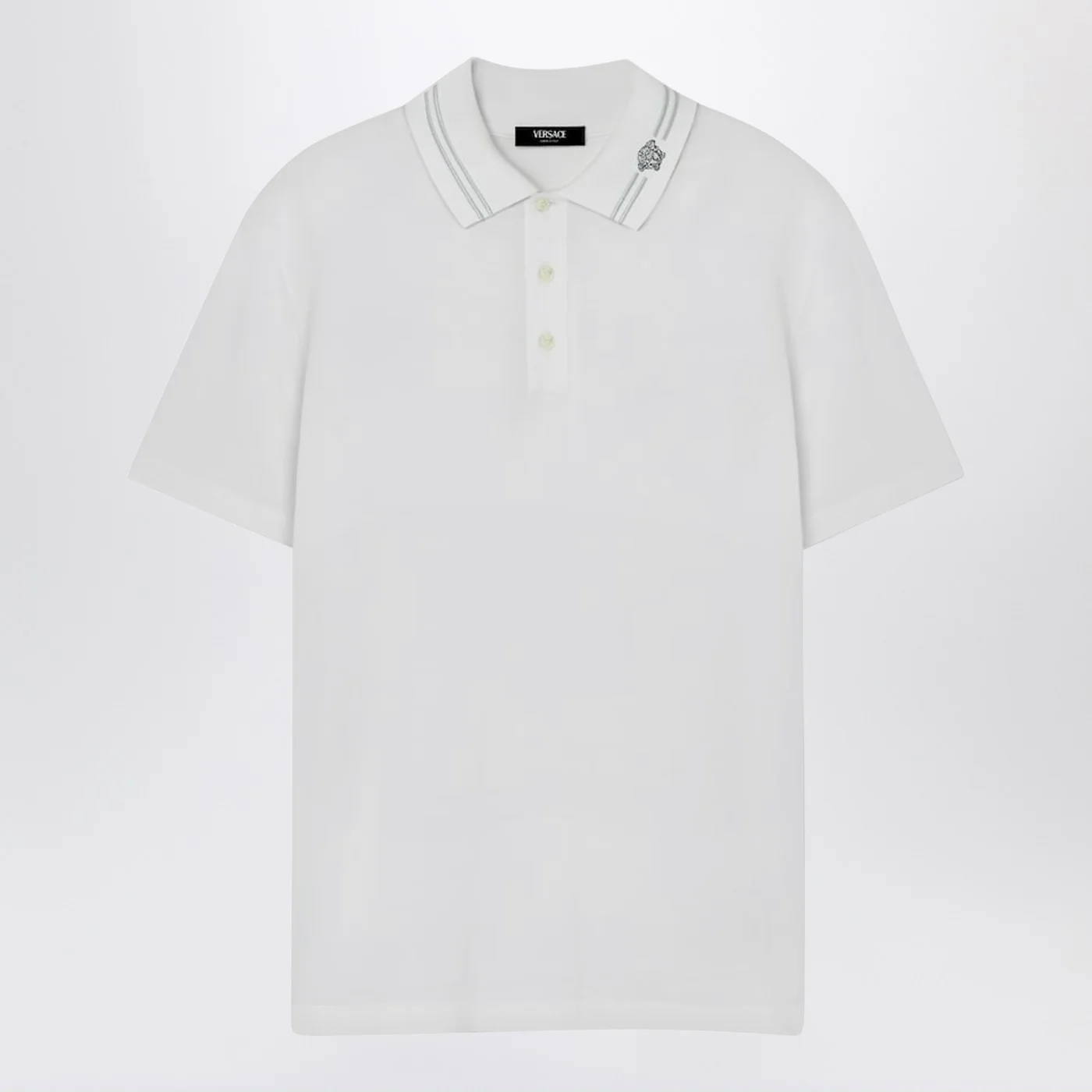 Versace White polo shirt with Medusa embroidery