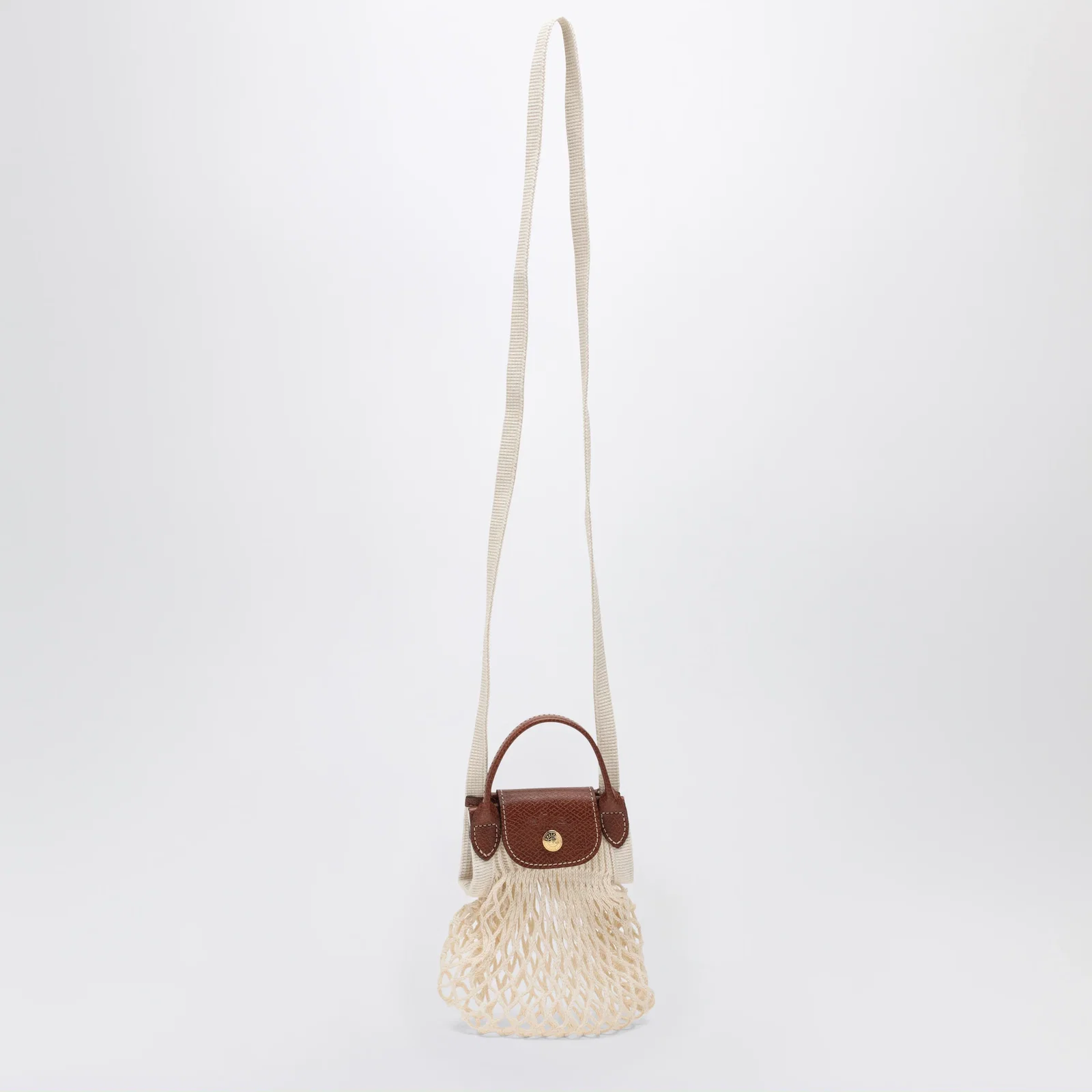 Longchamp Ecru Le Pliage Filet XS bag