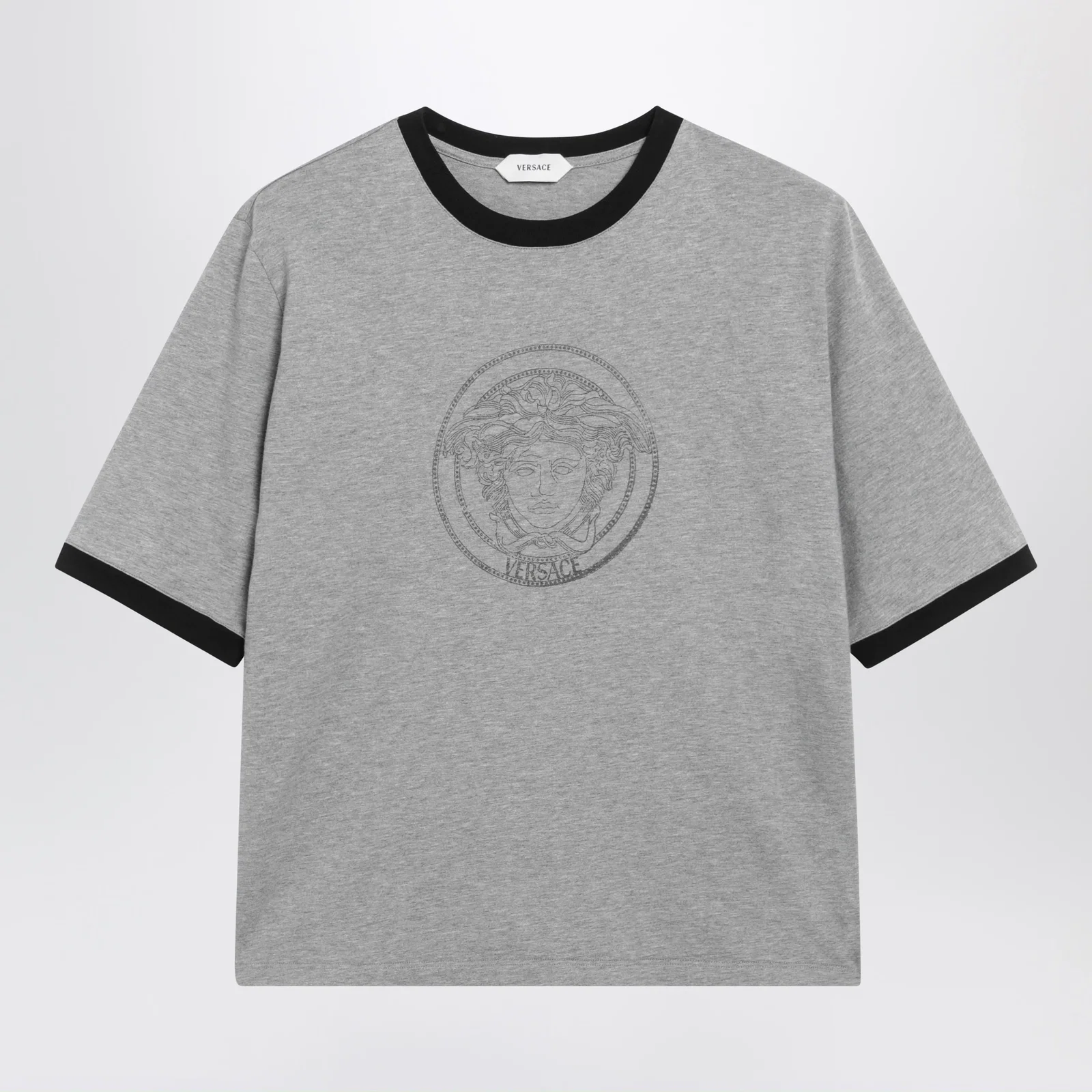 Versace Cotton Jersey T-Shirt with Printed Logo