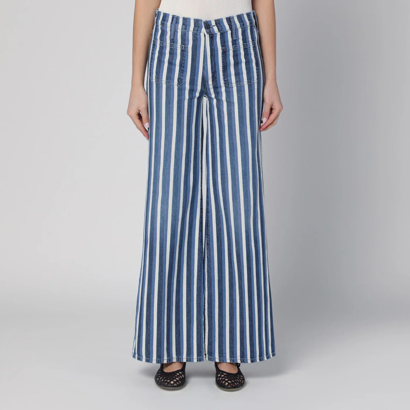 Mother Jeans The Patch Pocket Twister Sneak striped