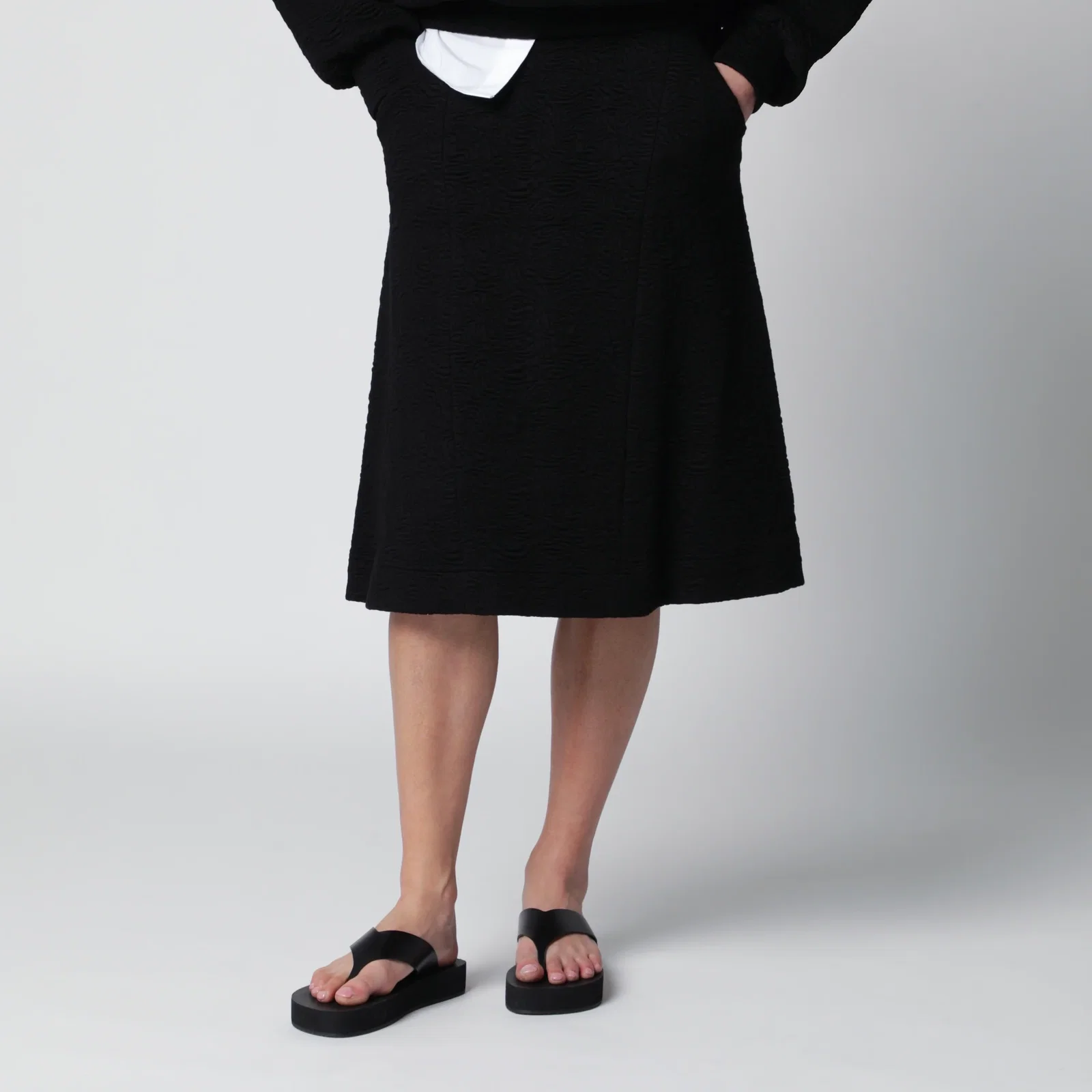 Dries Van Noten Black viscose-blend skirt