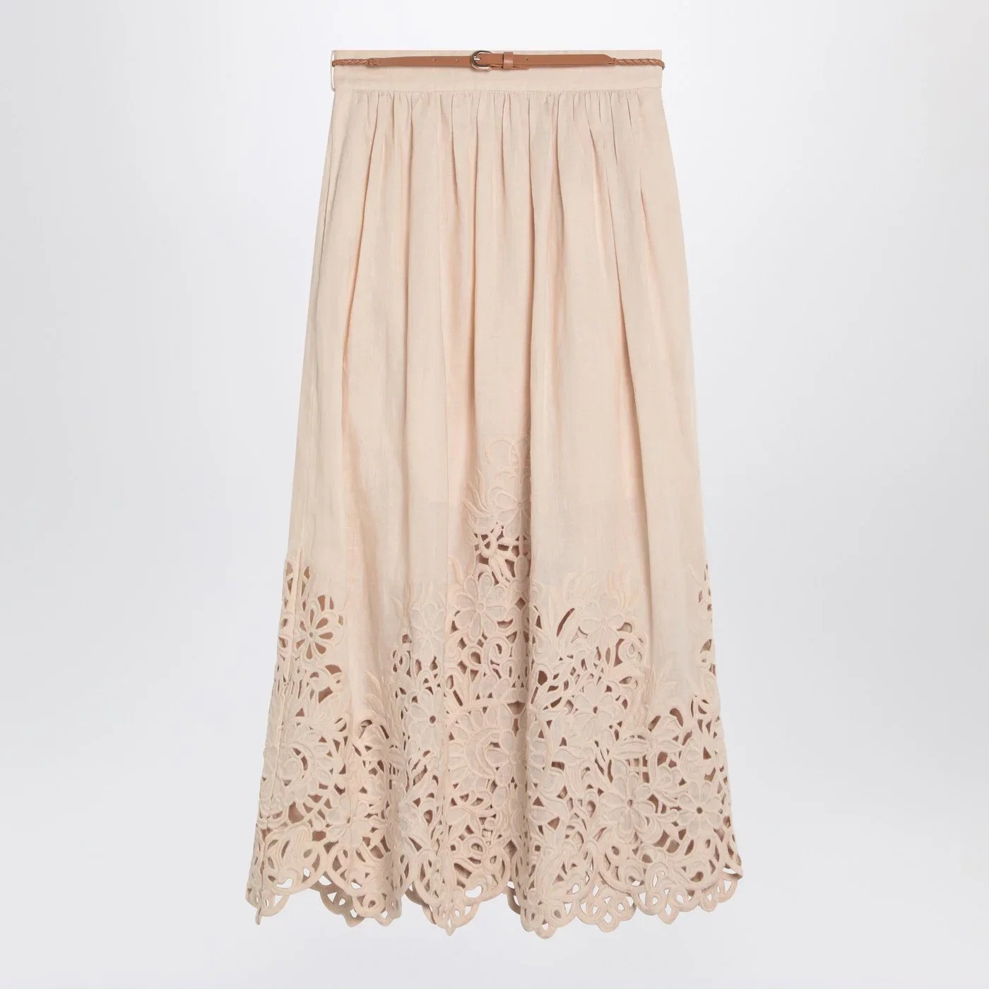 ZIMMERMANN Wylie cream colored midi skirt