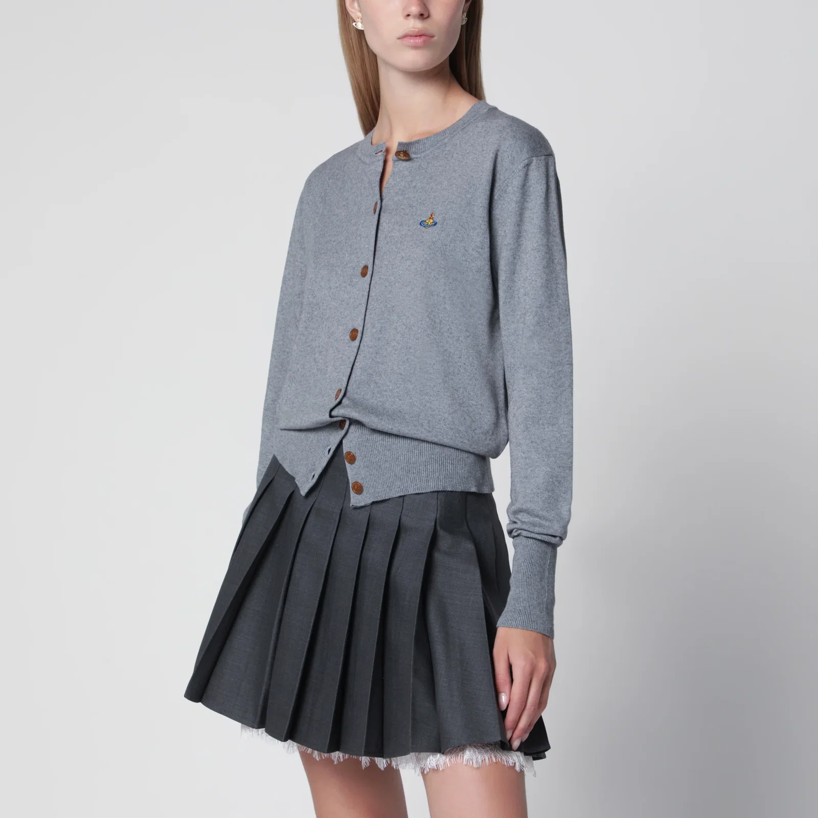 Vivienne Westwood Bea cotton and cashmere cardigan in dark grey