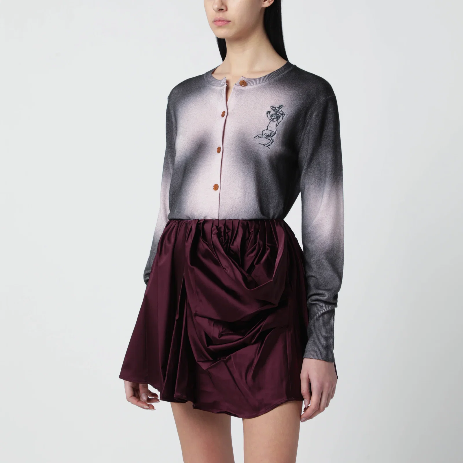 Vivienne Westwood Pink/black dégradé-effect cardigan