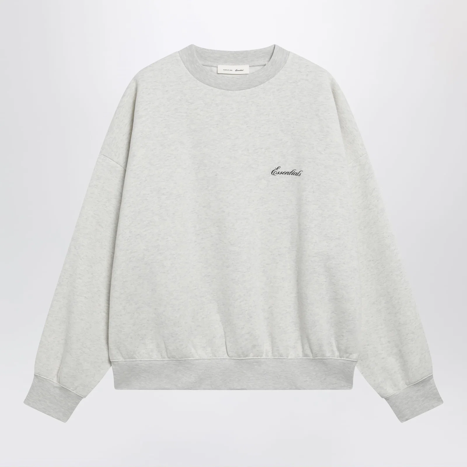 Fear of God Essentials Signature SS26 crewneck sweatshirt in fleece oatmeal
