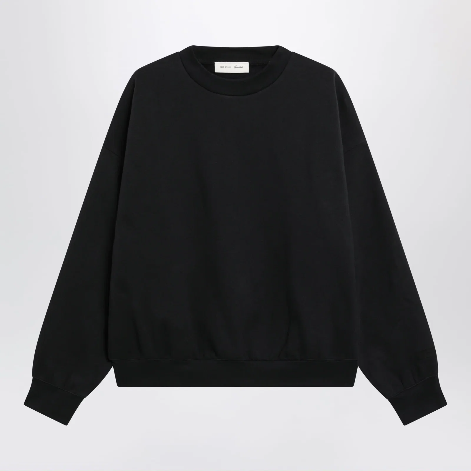 Fear of God Essentials Black cotton fleece crewneck sweatshirt