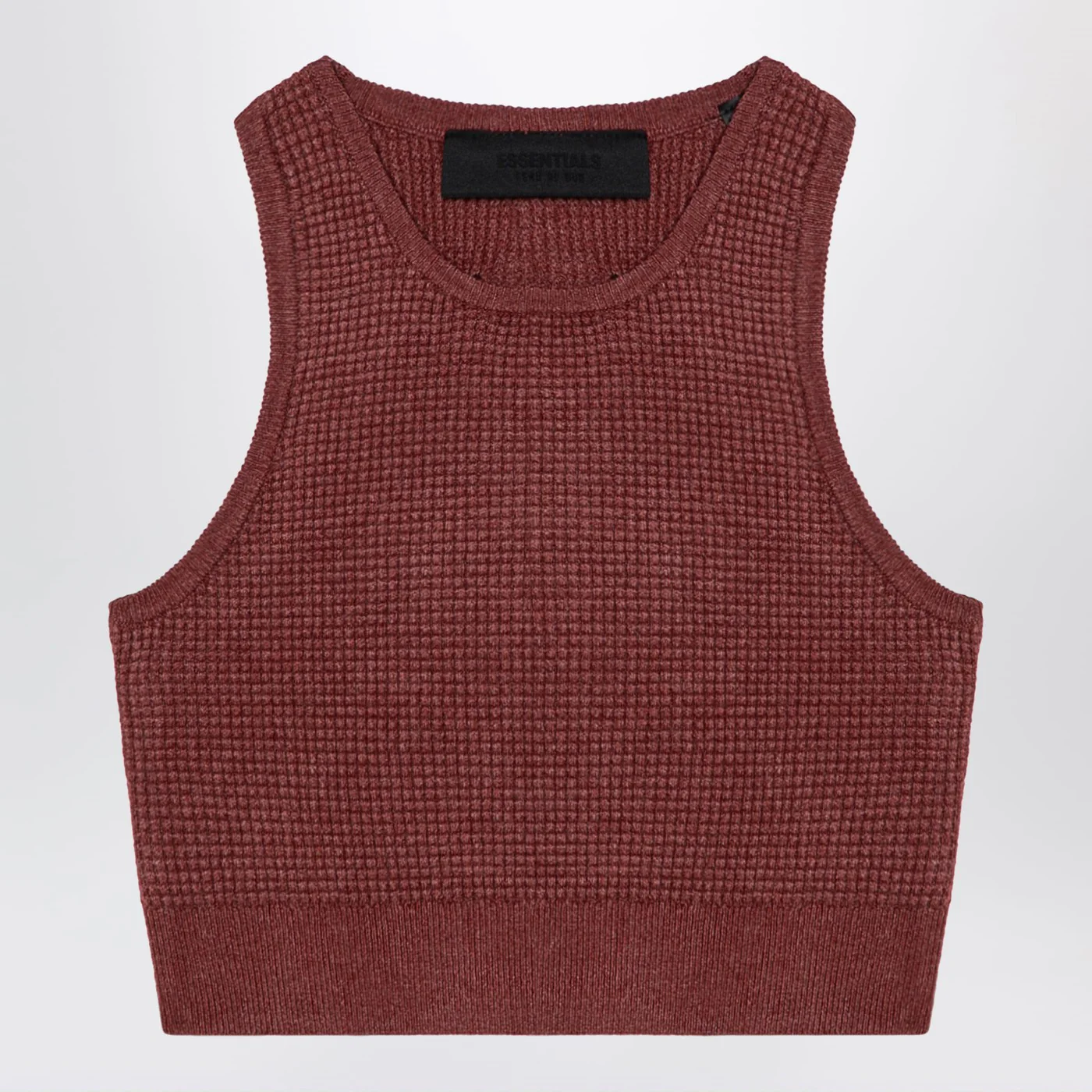 Fear of God Essentials Sporty burgundy honeycomb tank top