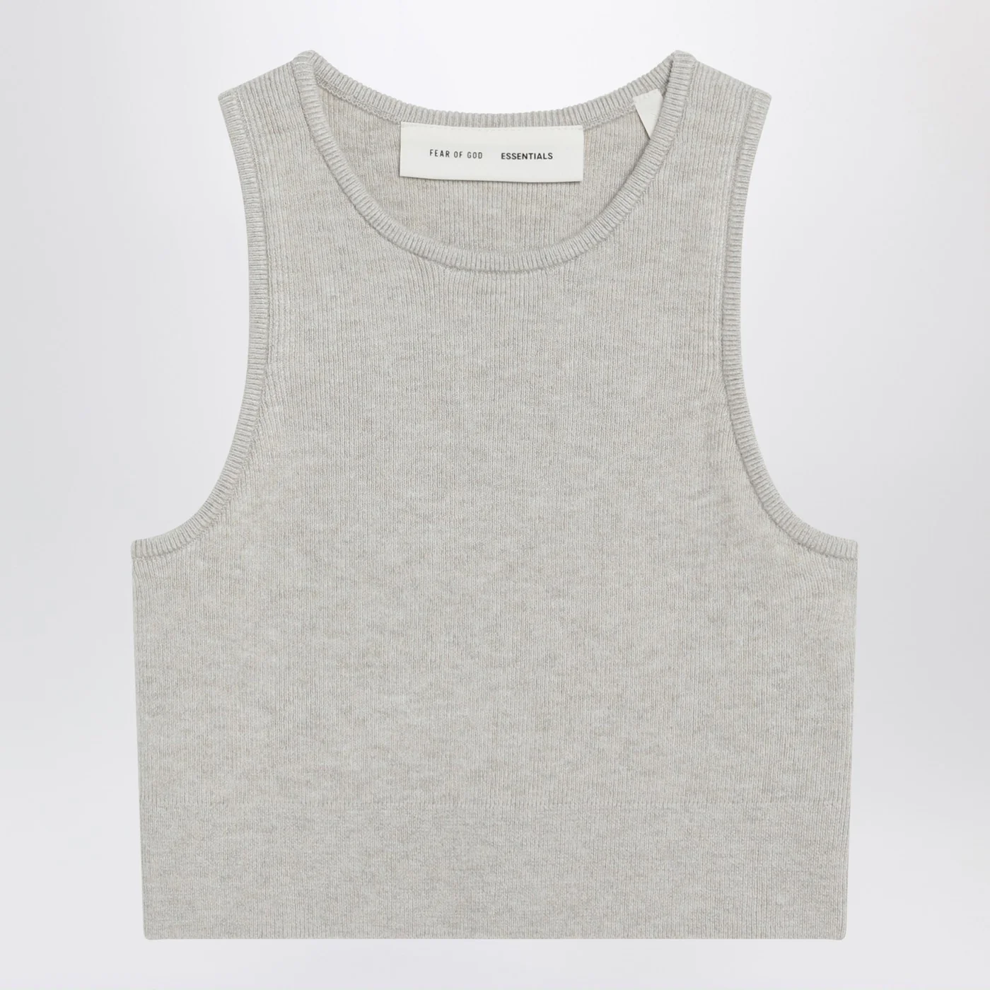 Fear of God Essentials Ribbed greige cropped top