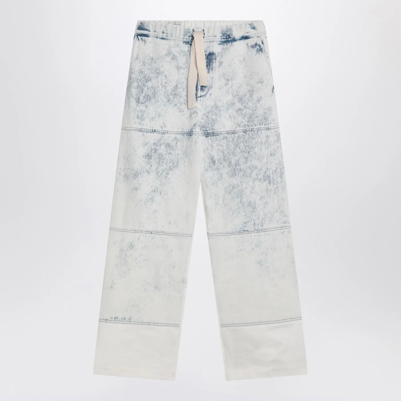 Dries Van Noten Light blue jeans with drawstring