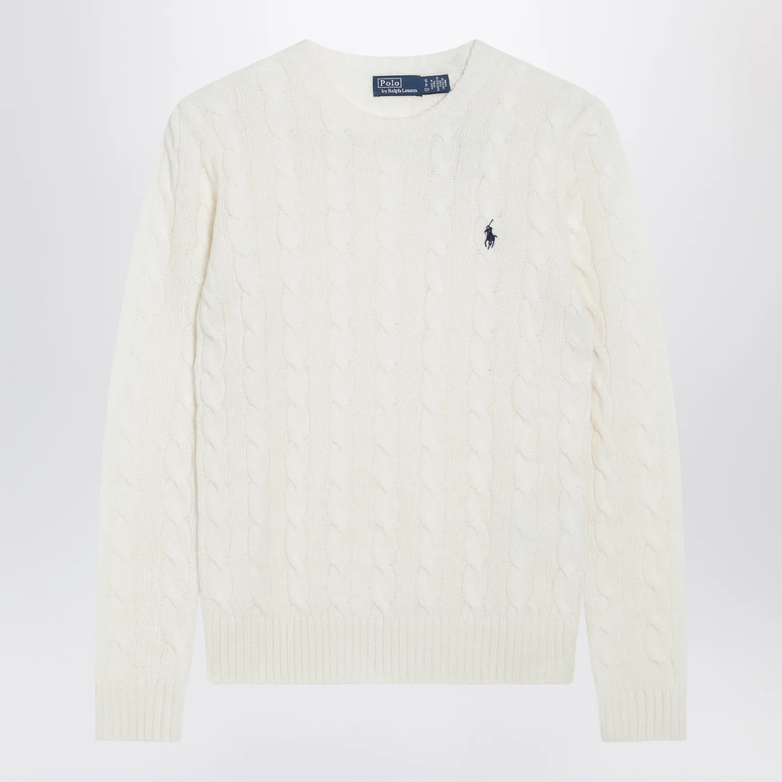 Polo Ralph Lauren Cable-Knit Sweater in Cream Wool and Cashmere
