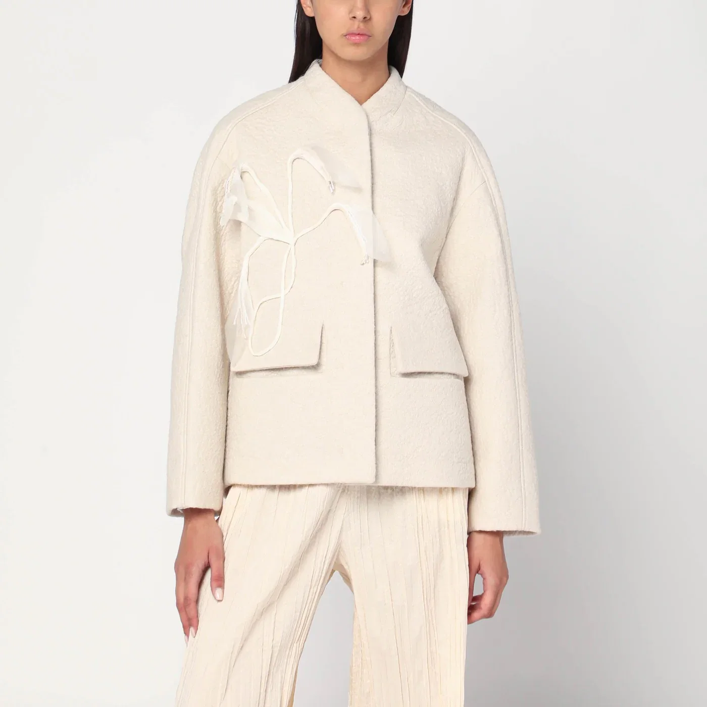 MKDT Studio Jacket in boiled wool écru
