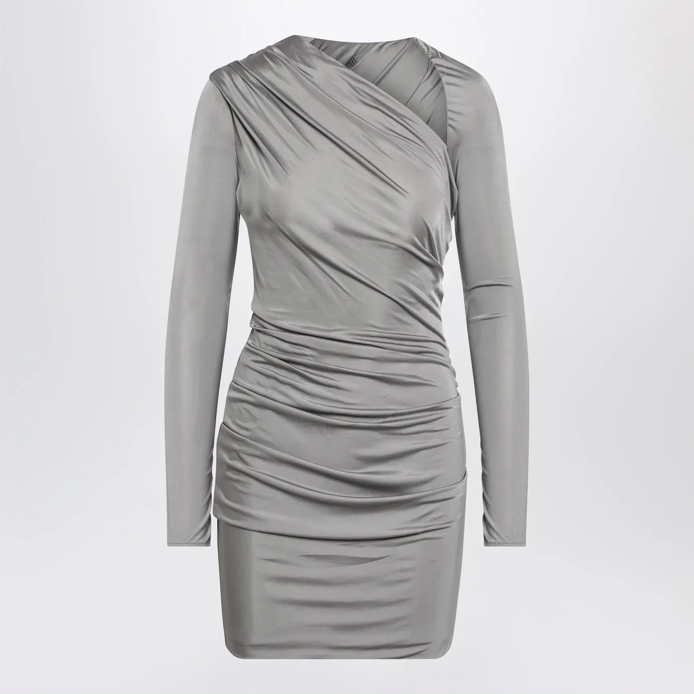 The Attico Draped grey mini dress