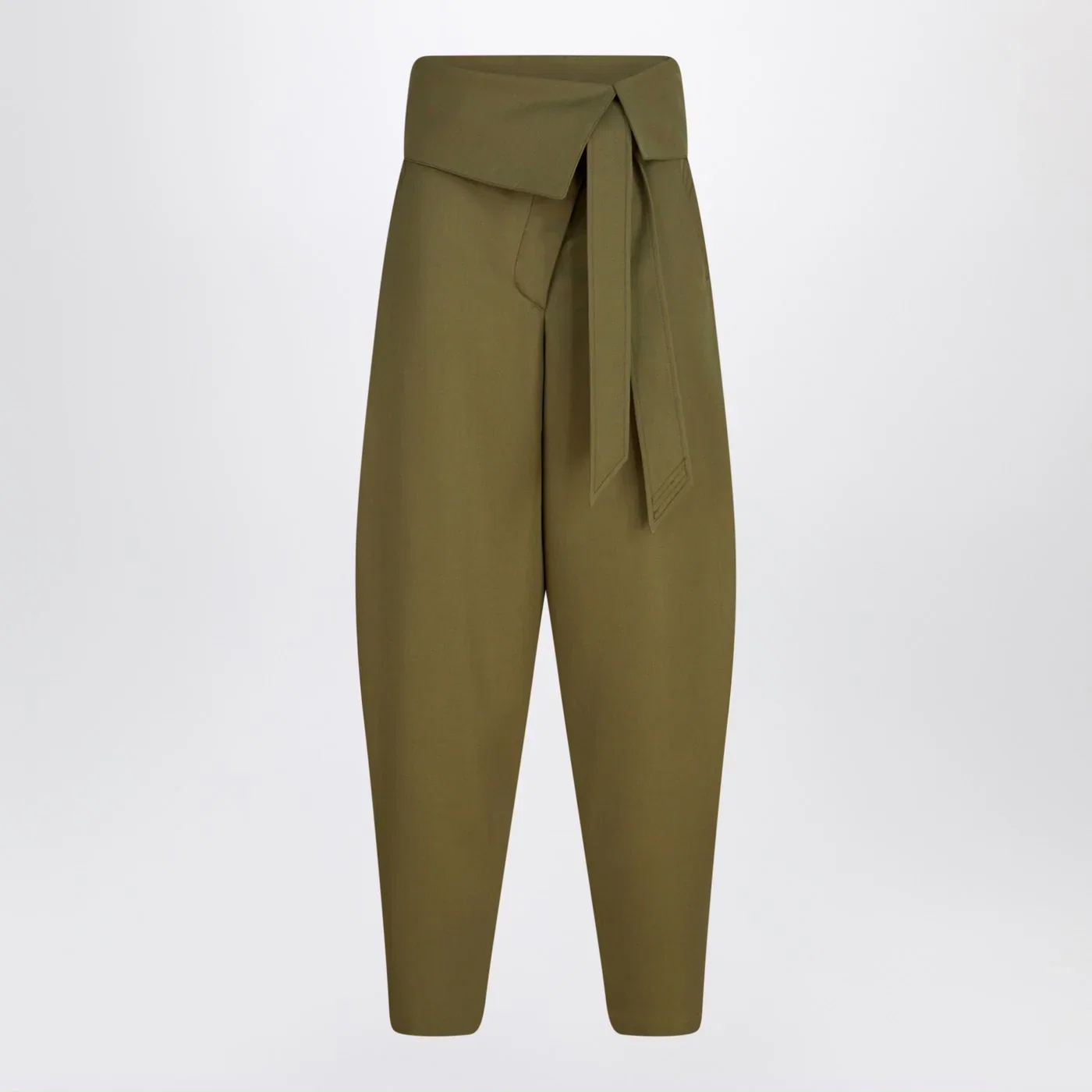 The Attico Military green wool gabardine trousers