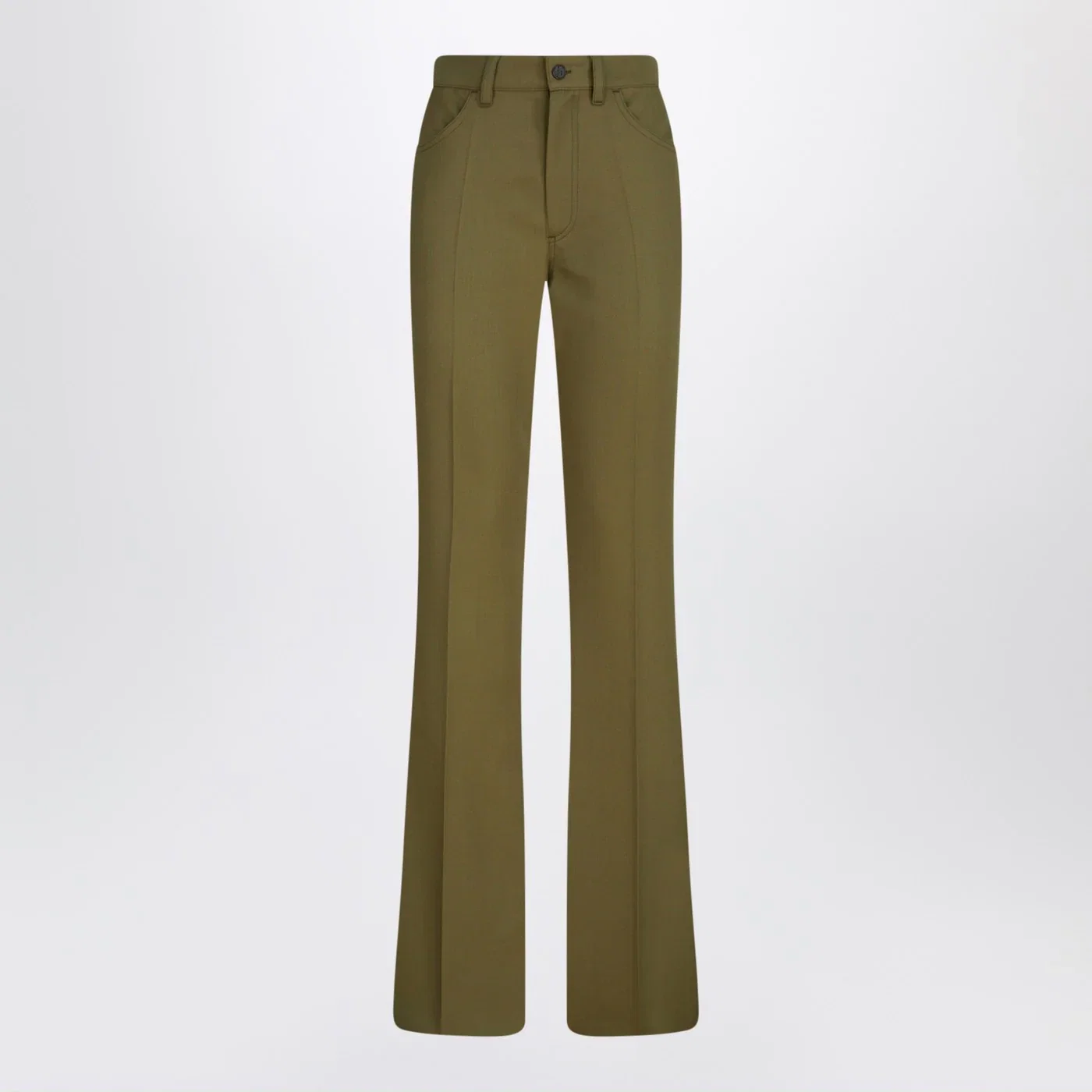 The Attico Military green wool gabardine trousers