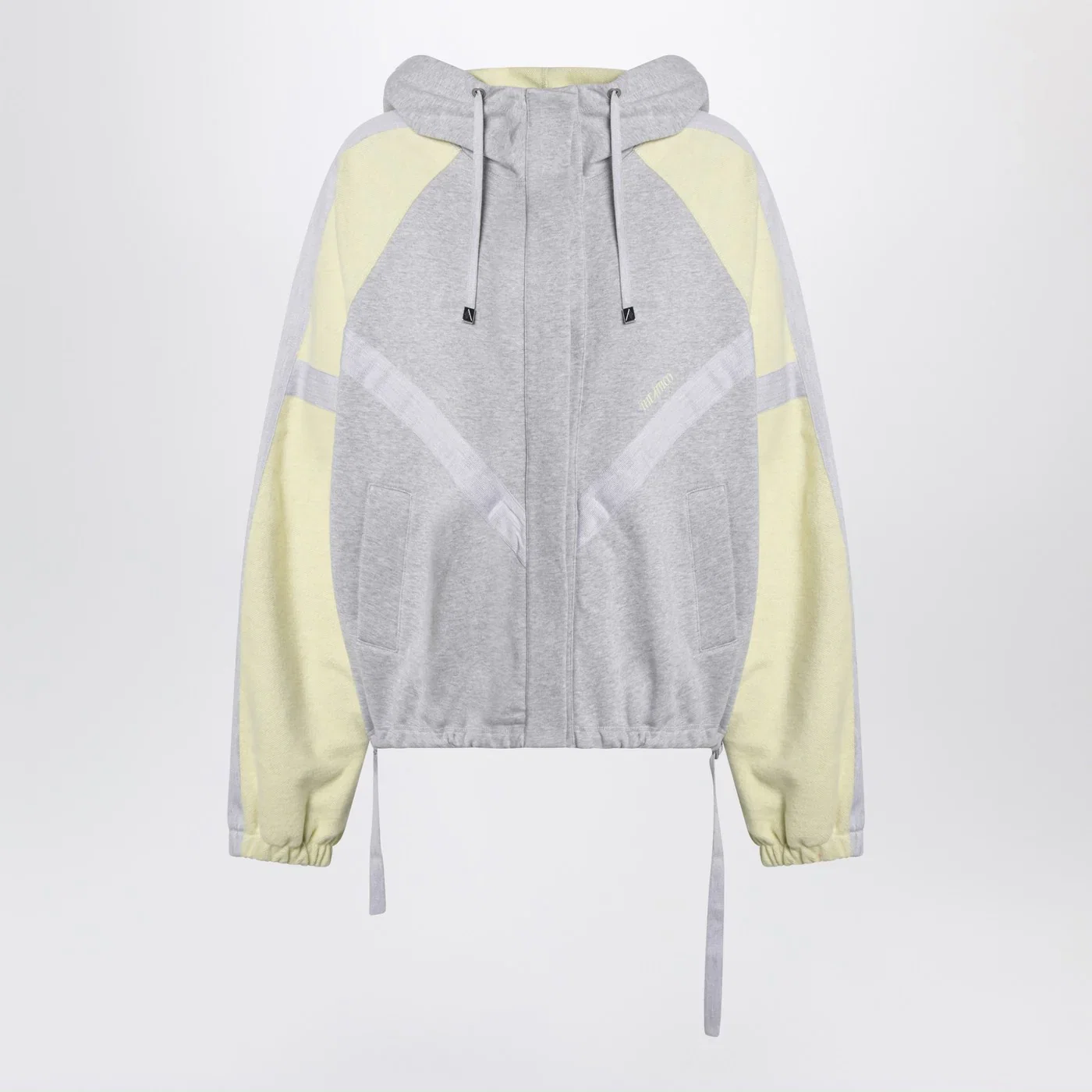 The Attico Grey/light yellow bomber sweatshirt