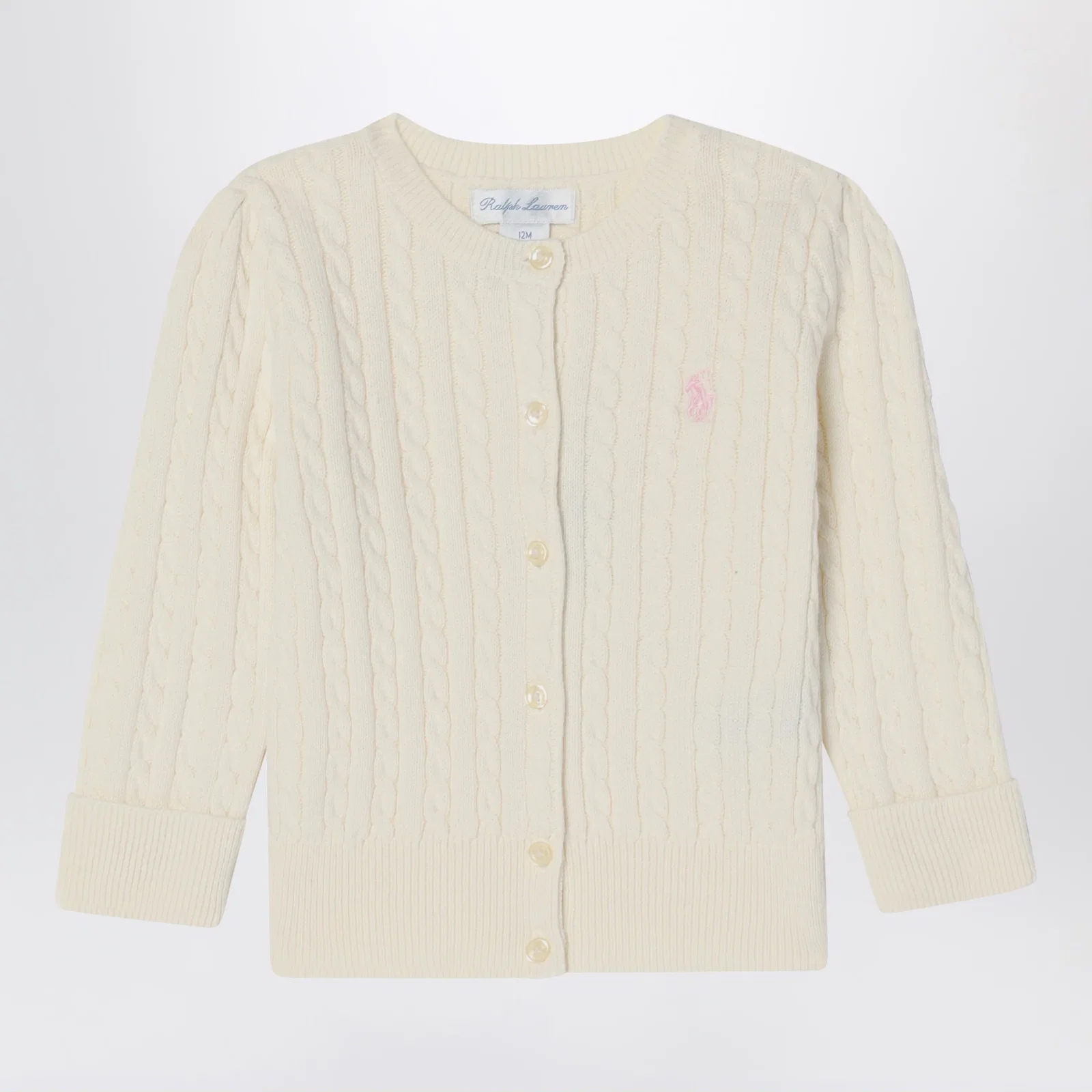 Polo Ralph Lauren White cable knit cotton cardigan