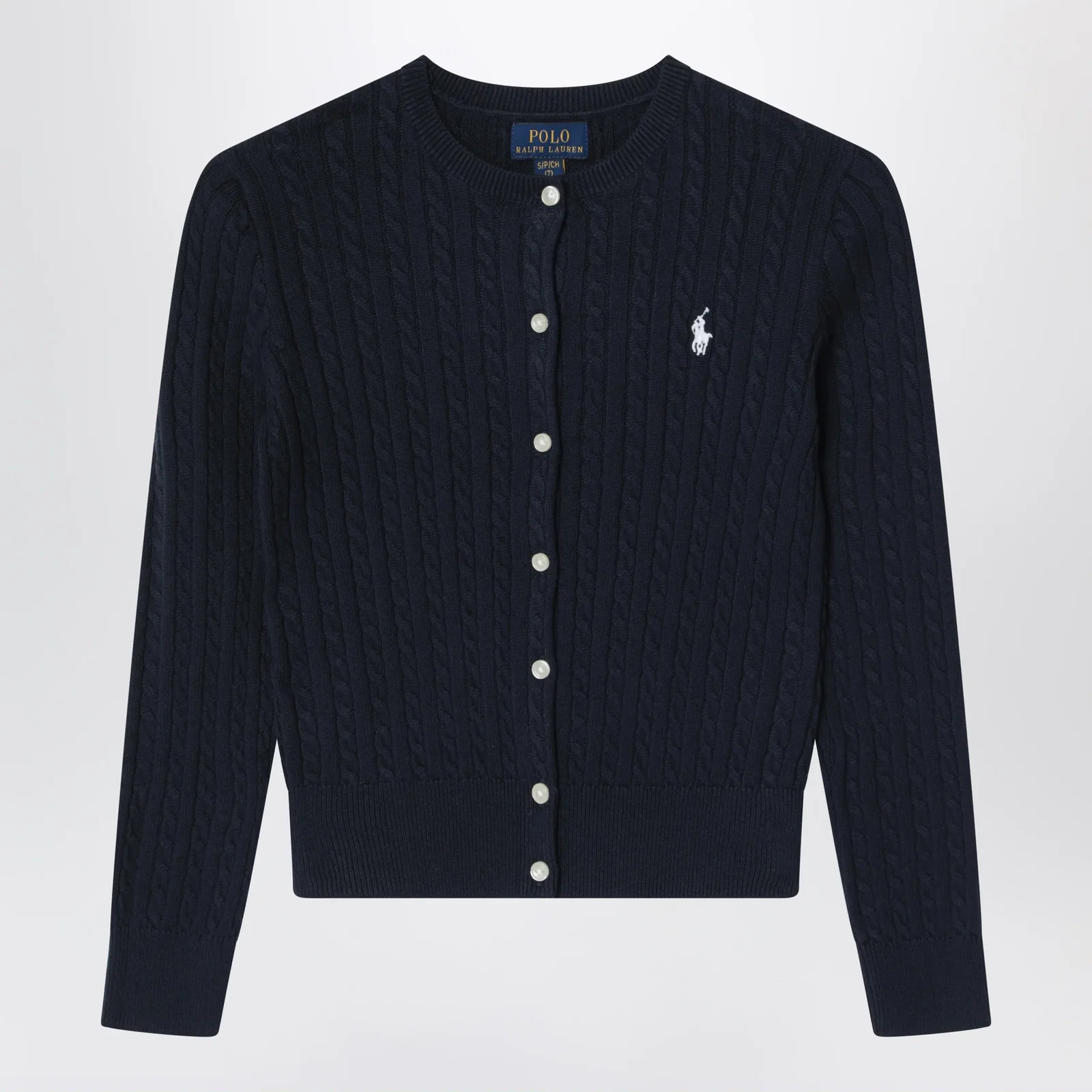 Polo Ralph Lauren Navy blue fine cable-knit cotton cardigan