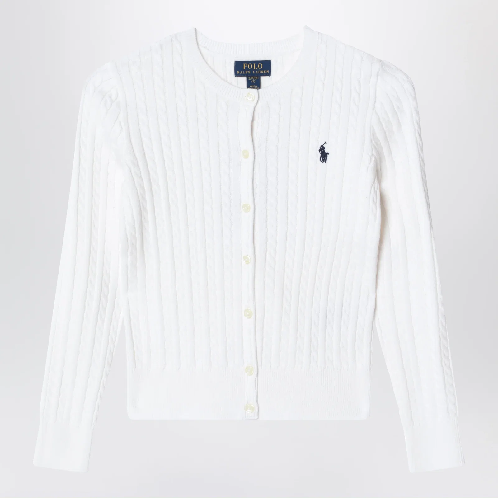 Polo Ralph Lauren White fine cable-knit cotton cardigan