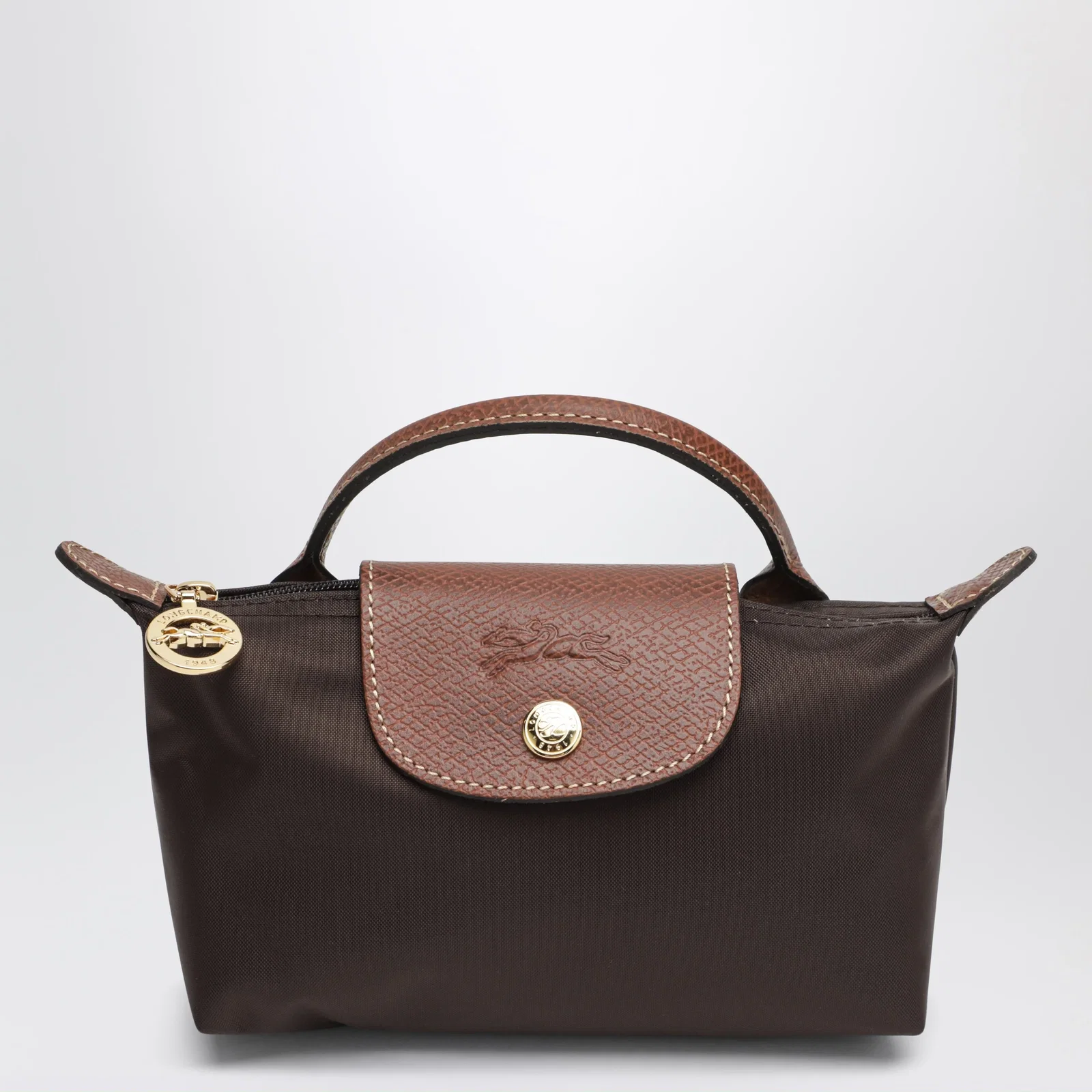 Longchamp Le Pliage Original Pebble clutch bag moka