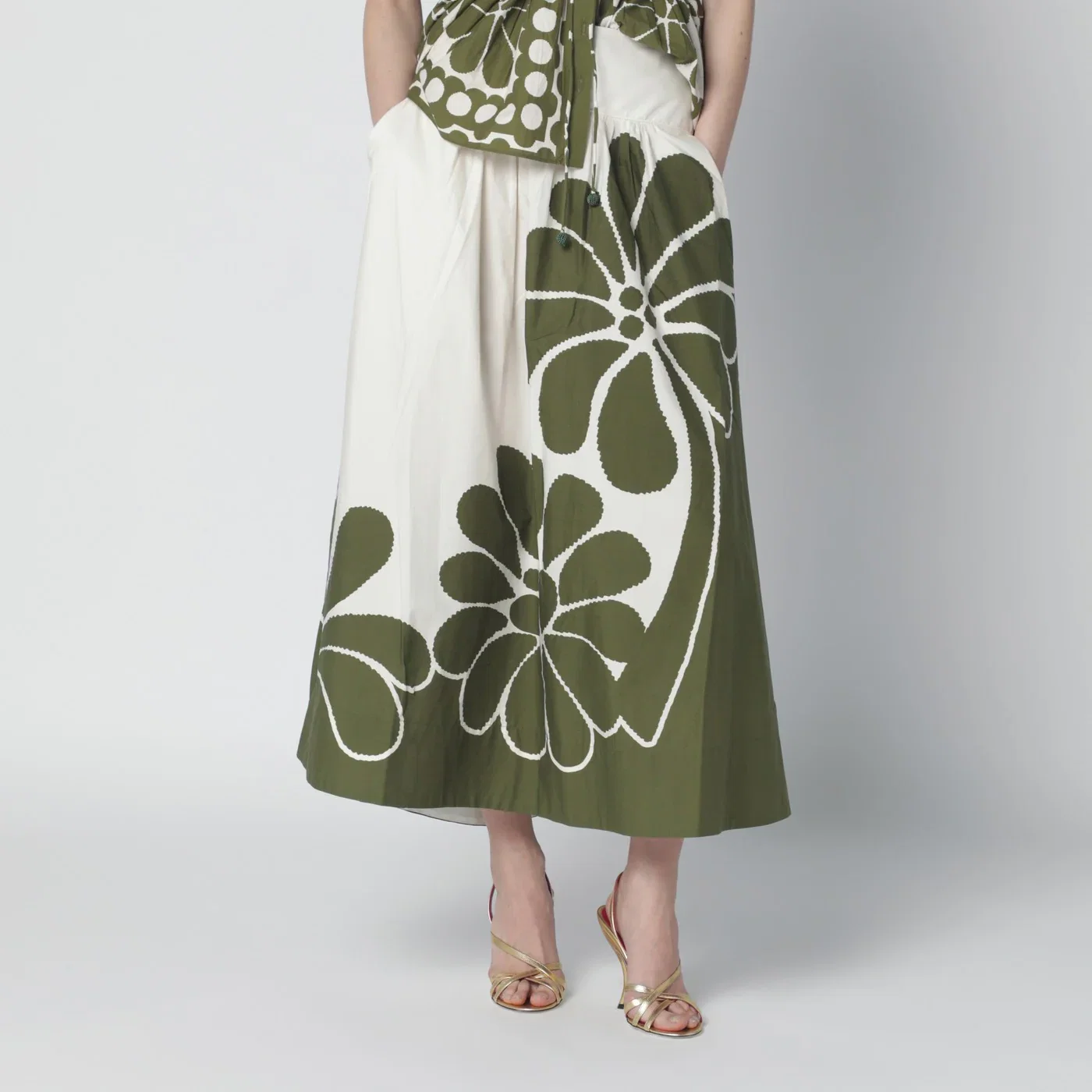FARM Rio Palermo maxi skirt with green print