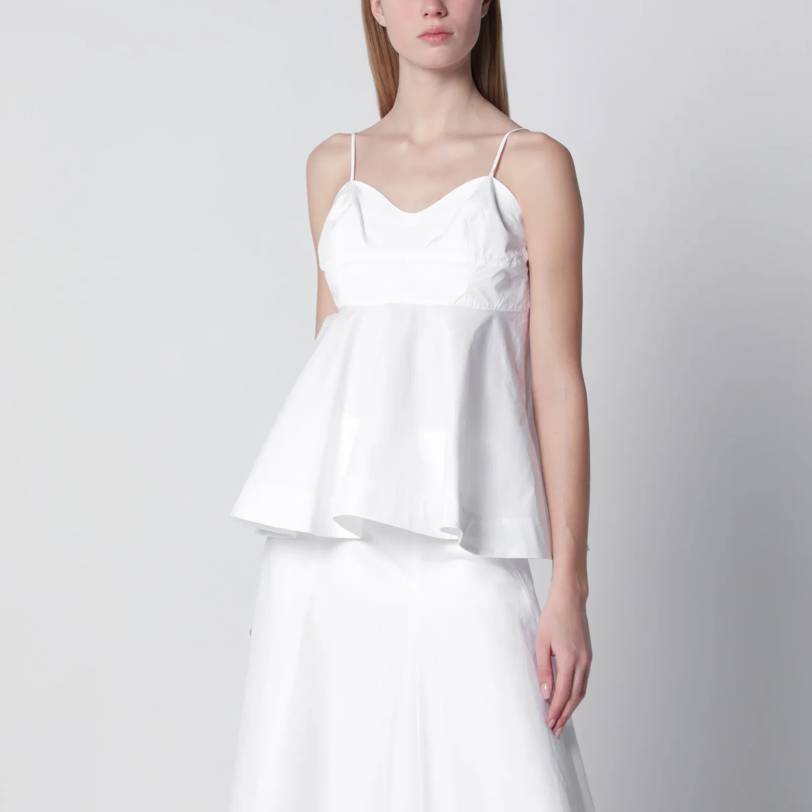 Róhe Optical white peplum bustier