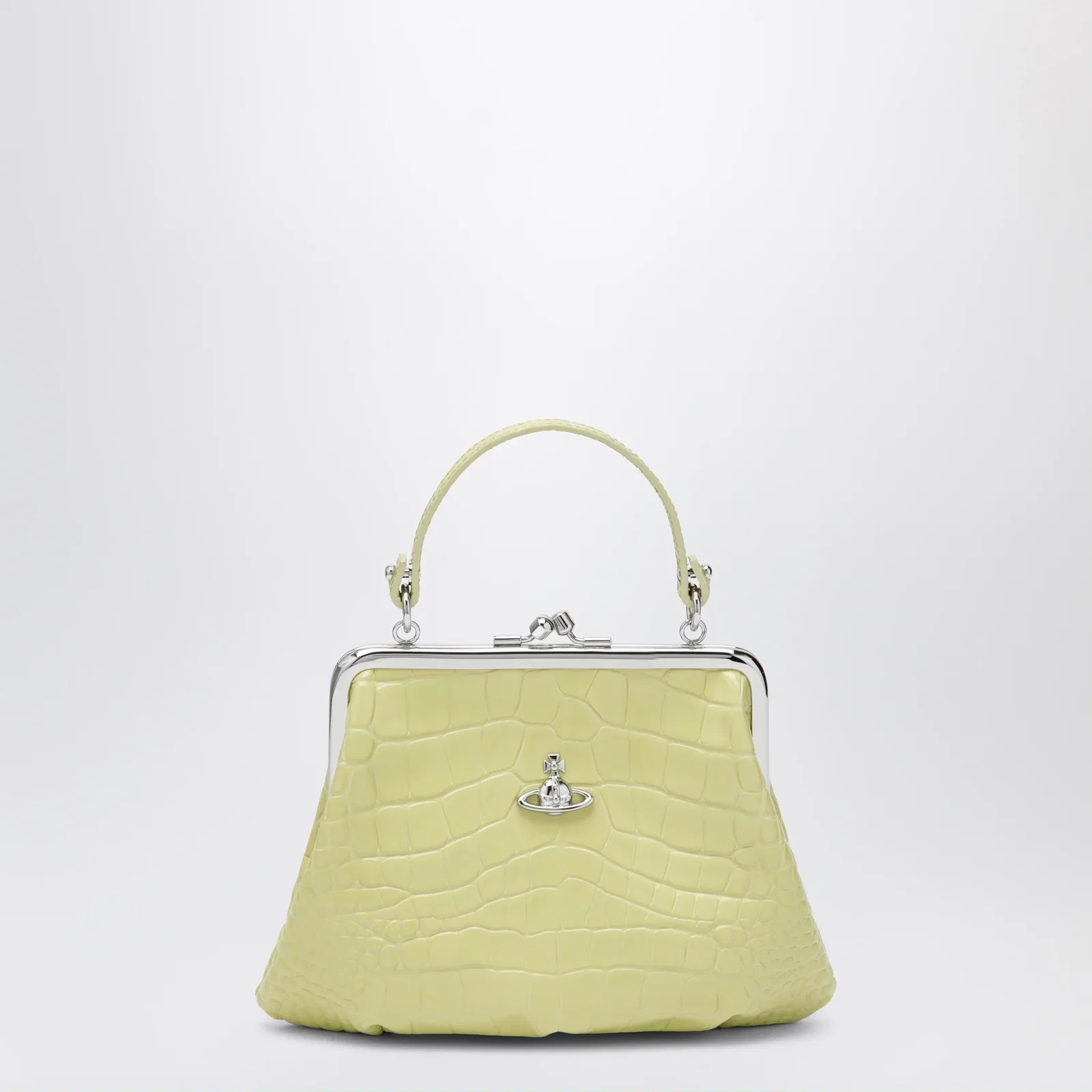 Vivienne Westwood Granny Frame crocodile-embossed leather purse, lime