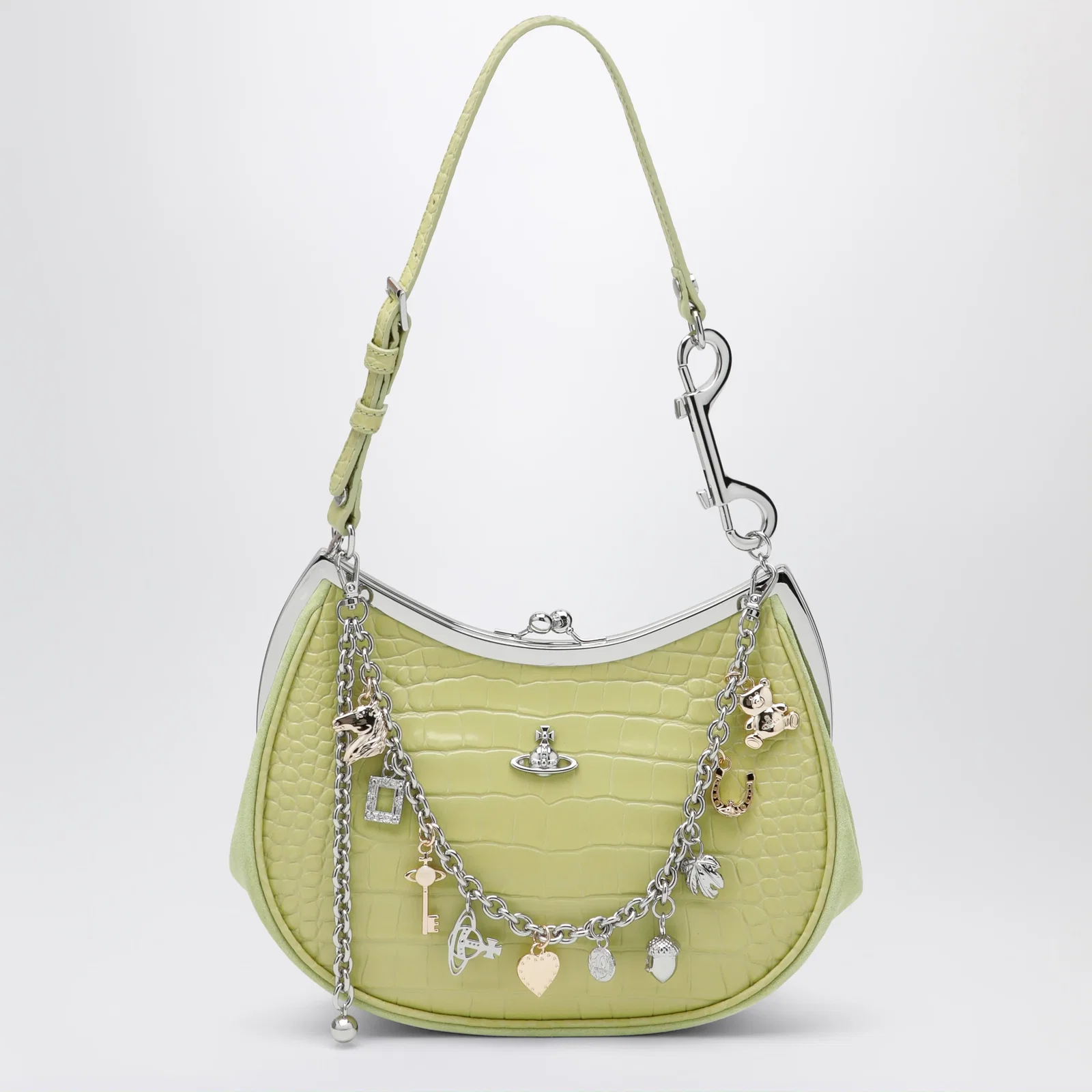 Vivienne Westwood Charm bag in lime croc-effect patent leather