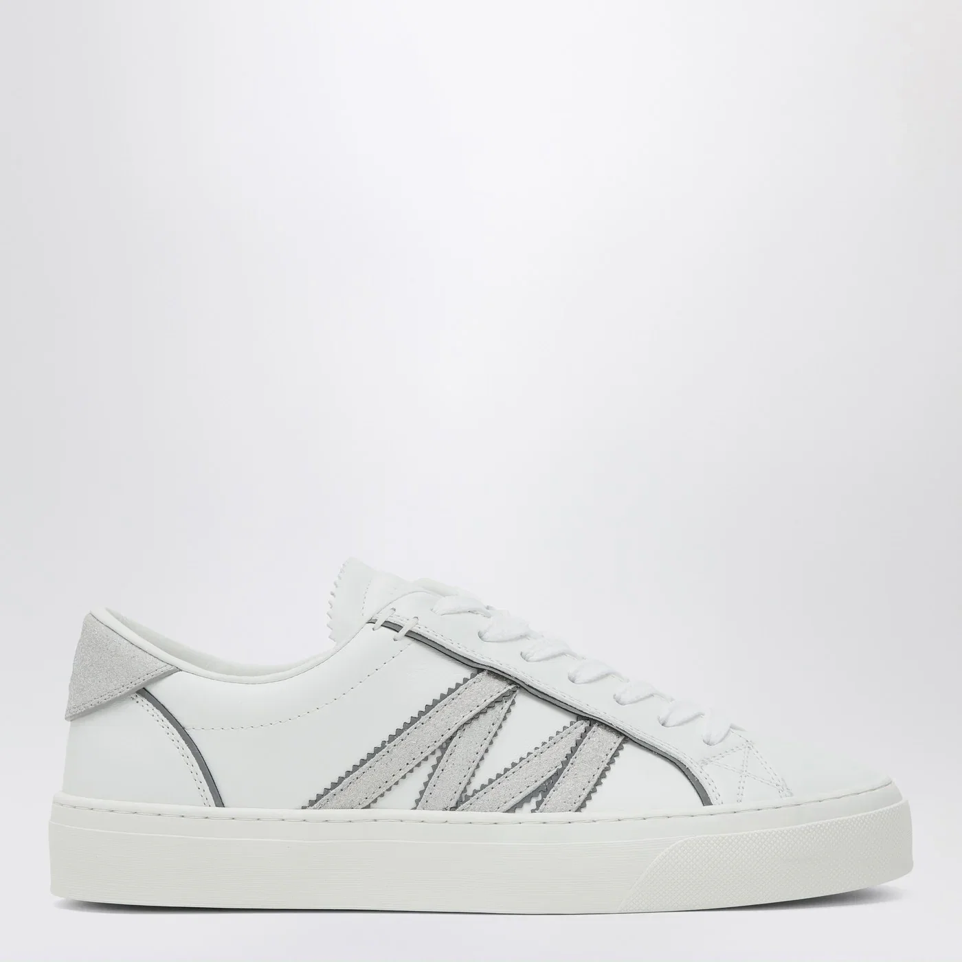 Moncler White leather Monaco2 Sneakers