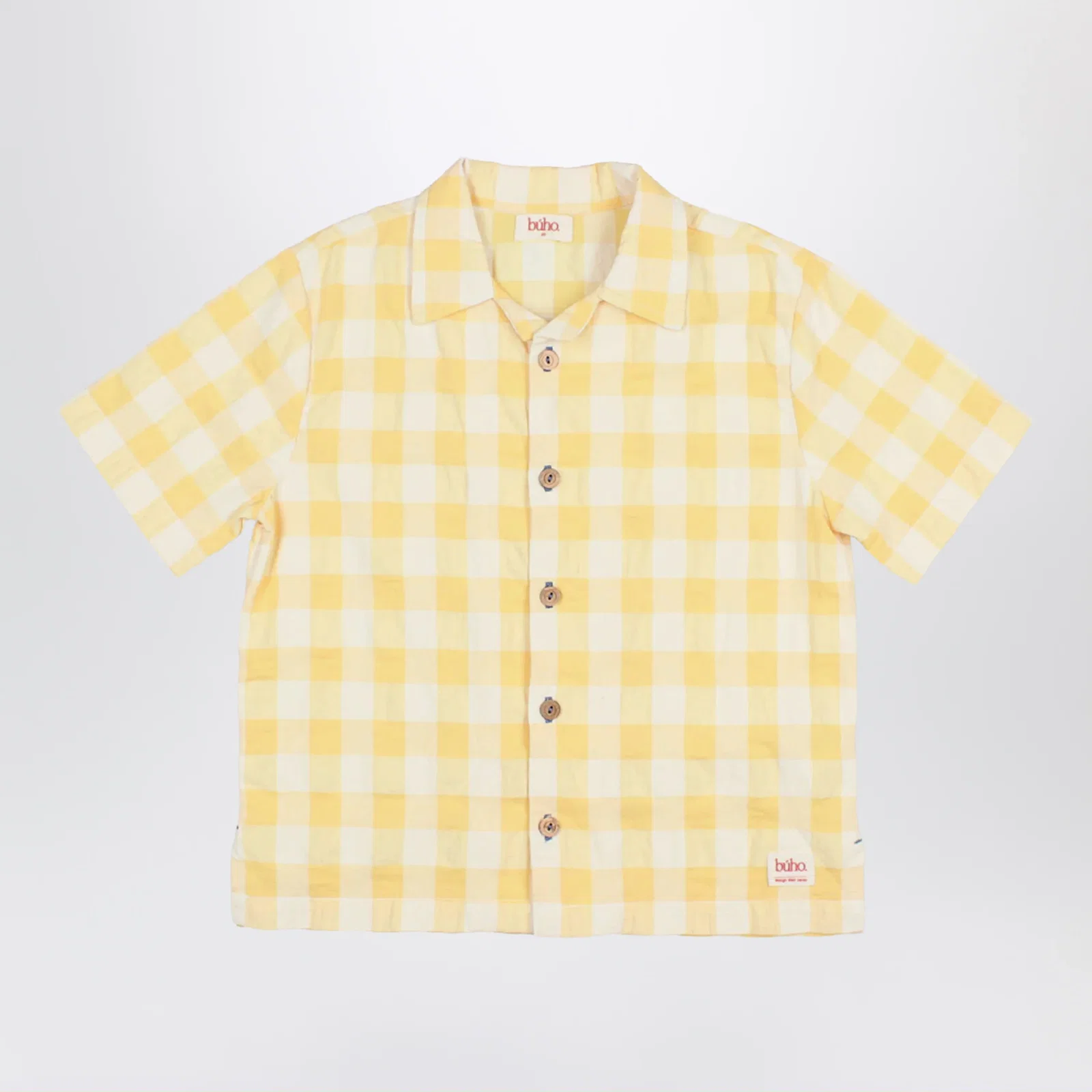 Búho Cotton blend shirt with check pattern