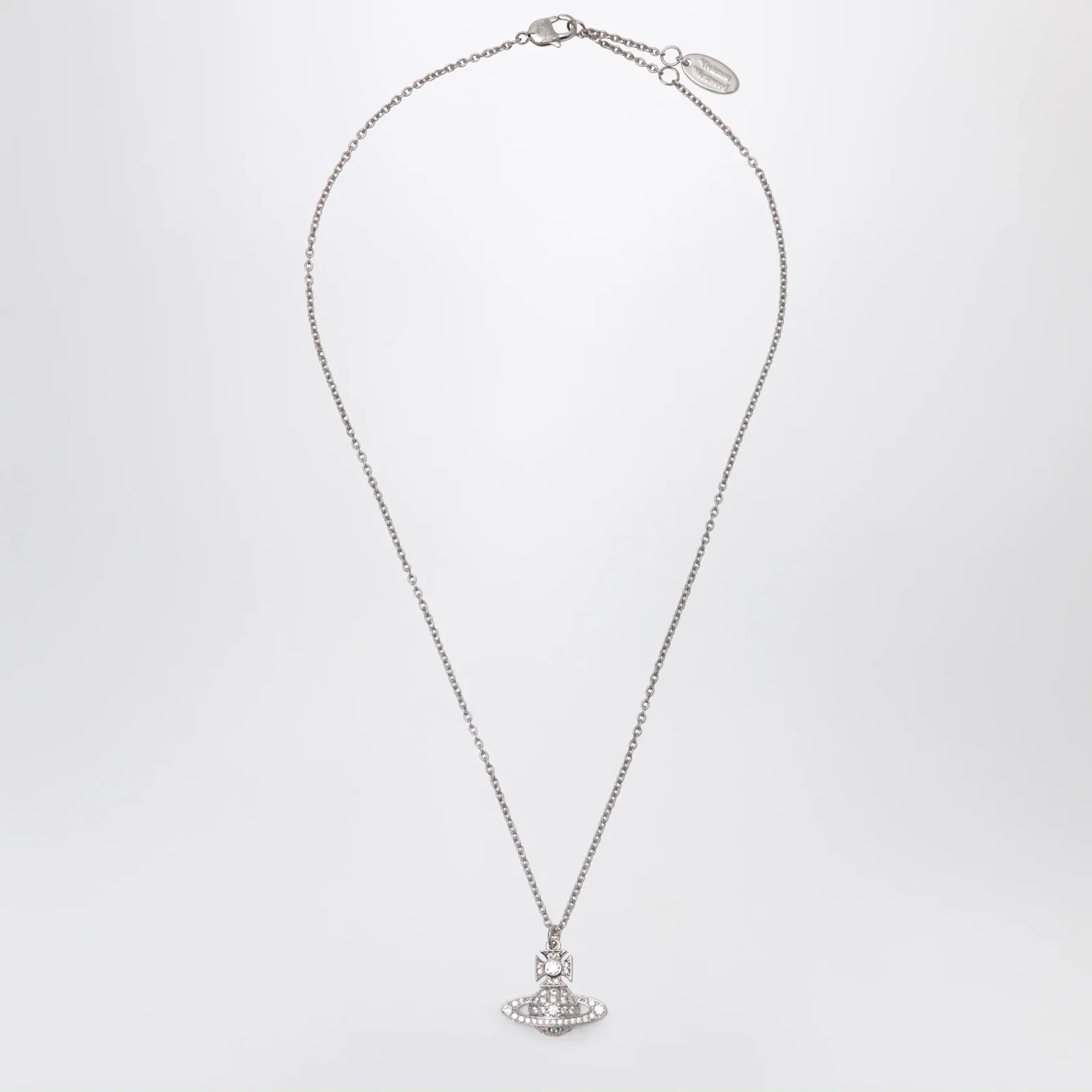 Vivienne Westwood Orb pendant necklace in platinum with crystals