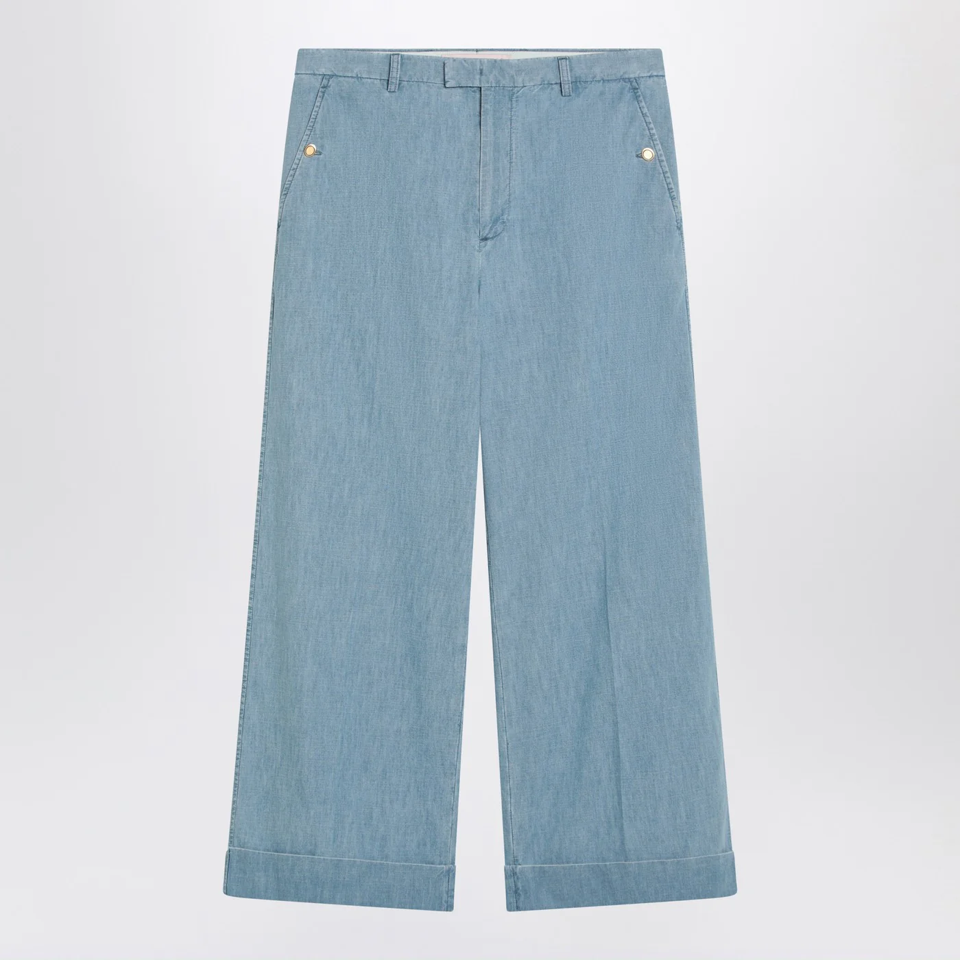 Valentino Light blue wide jeans with cuff