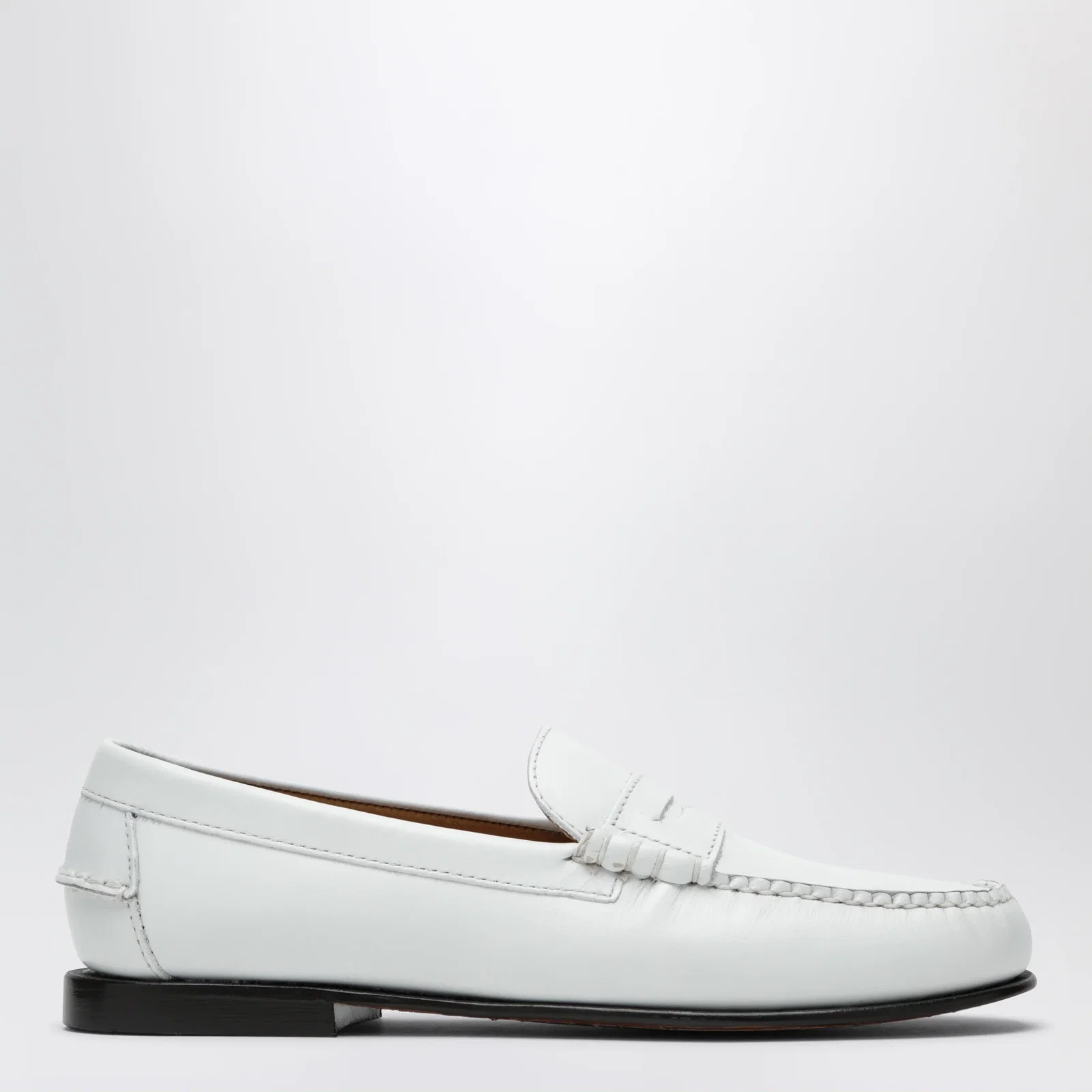 Sebago Danielle white leather loafers