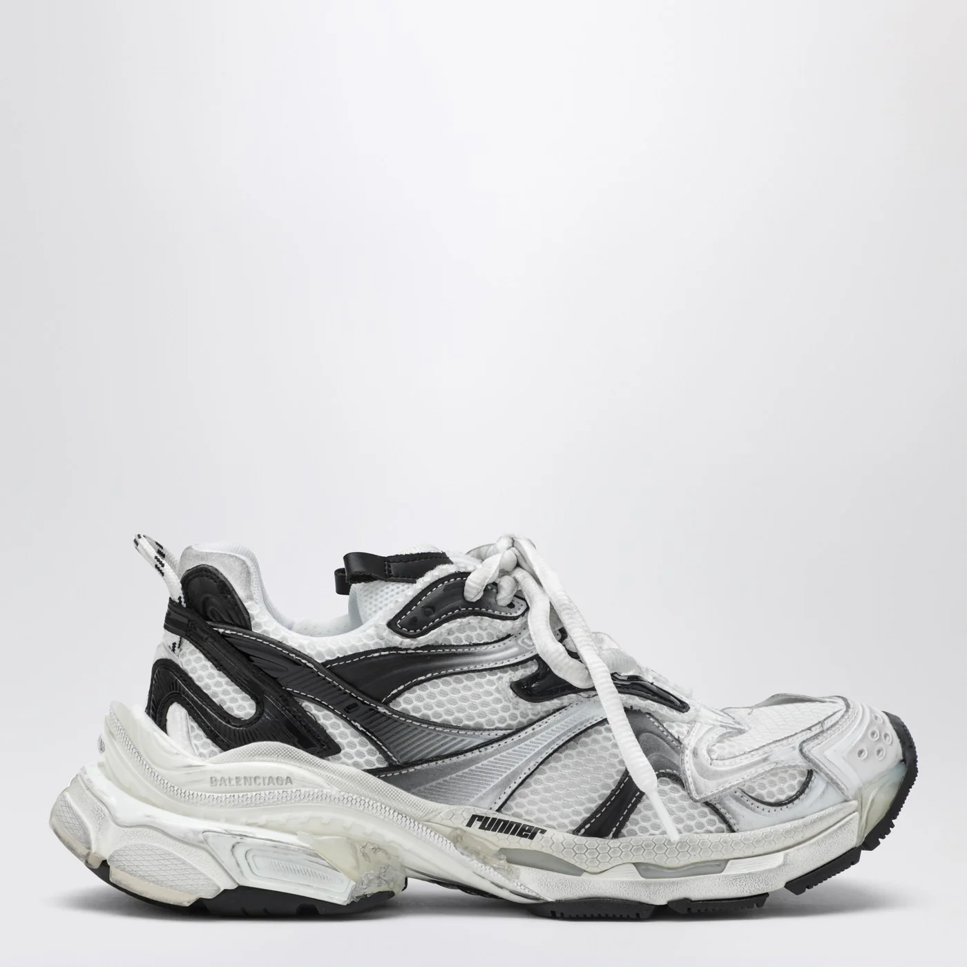 Balenciaga Runner 2 Gradient Sneakers in white/black