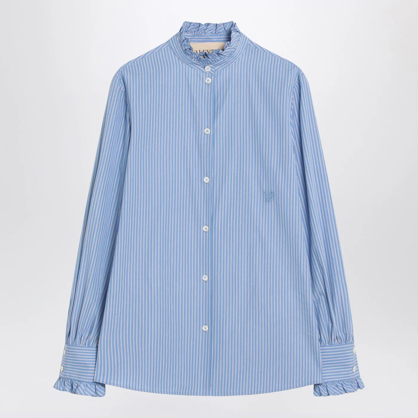 Valentino Light blue striped shirt in cotton