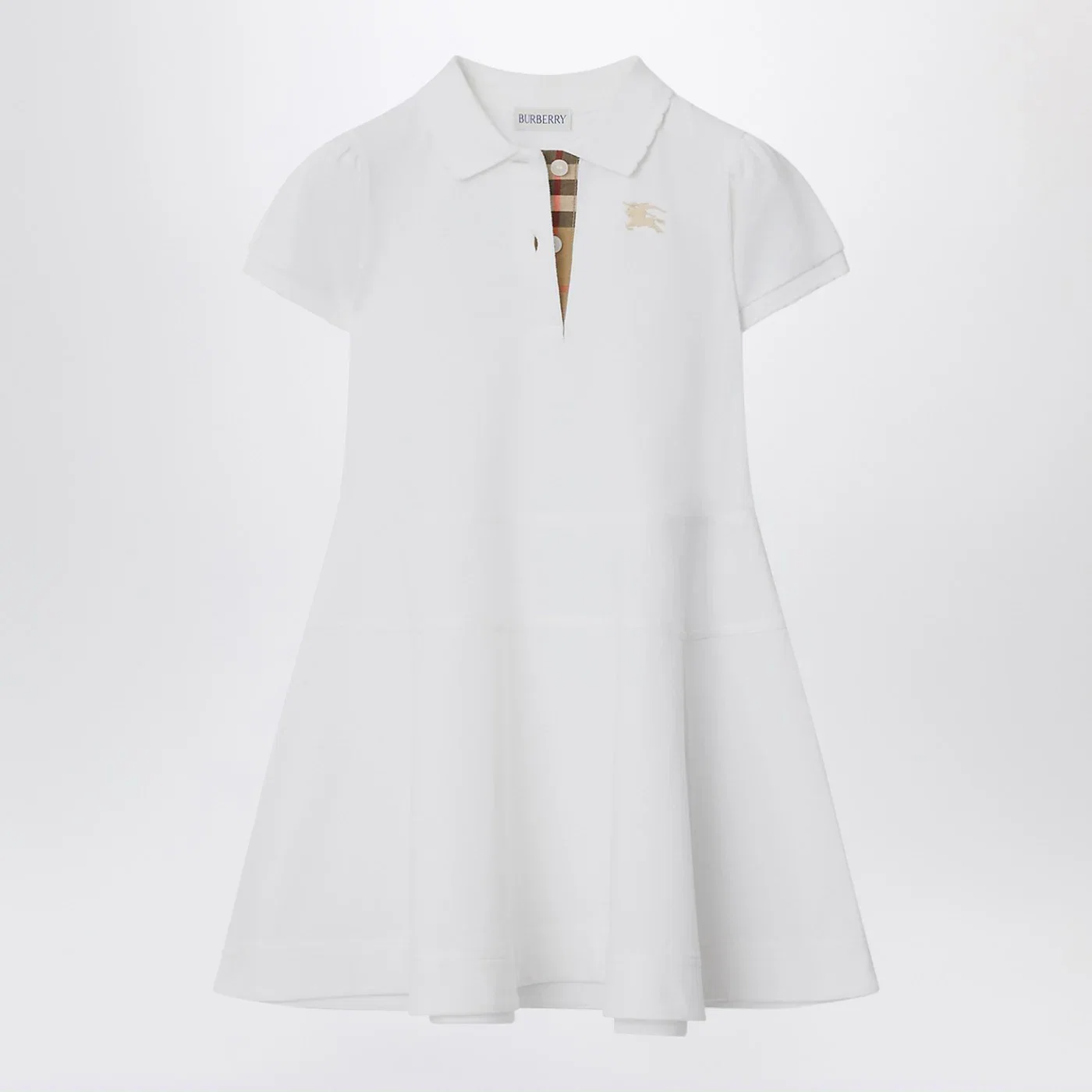 Burberry White cotton polo-style dress