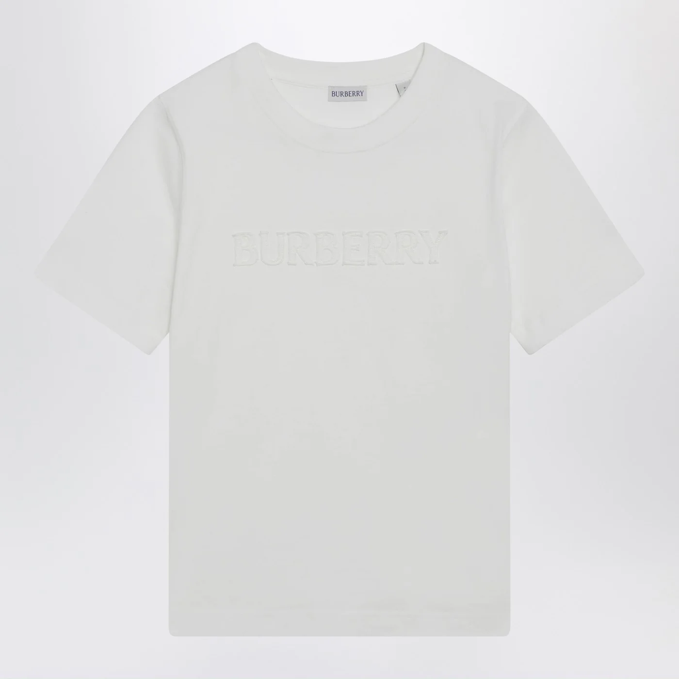 Burberry White T-shirt with embroidered logo