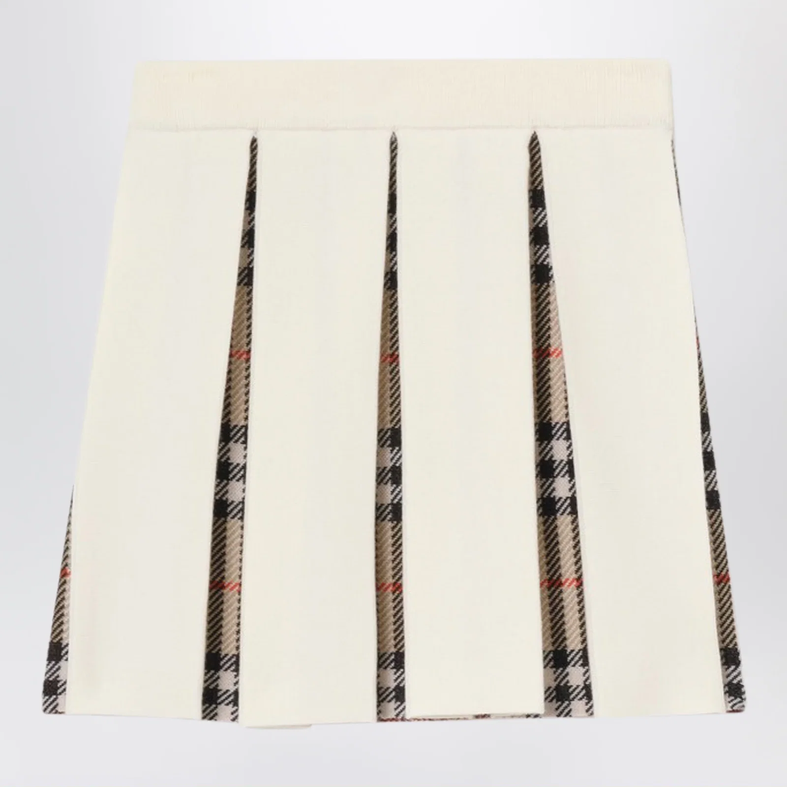 Burberry Check wool-blend pleated skirt