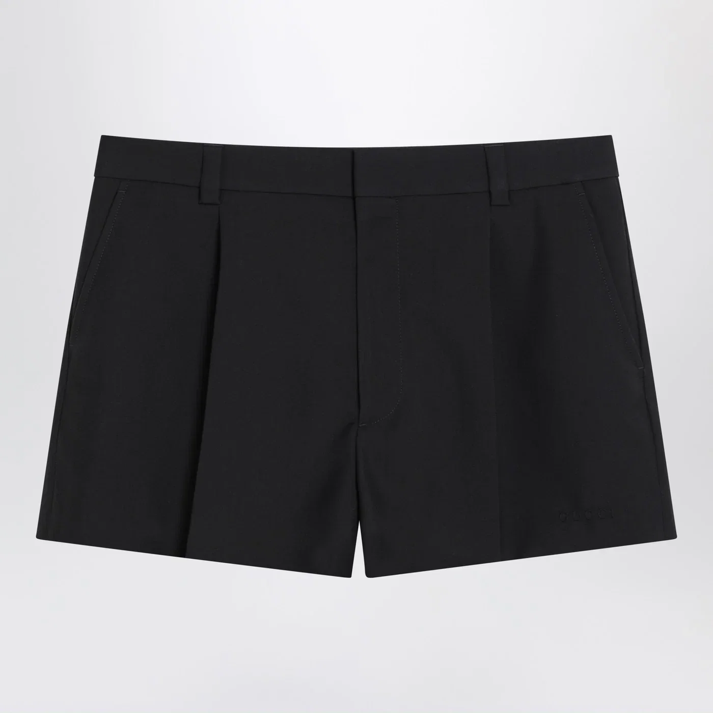 GUCCI Shorts dark grey in wool twill